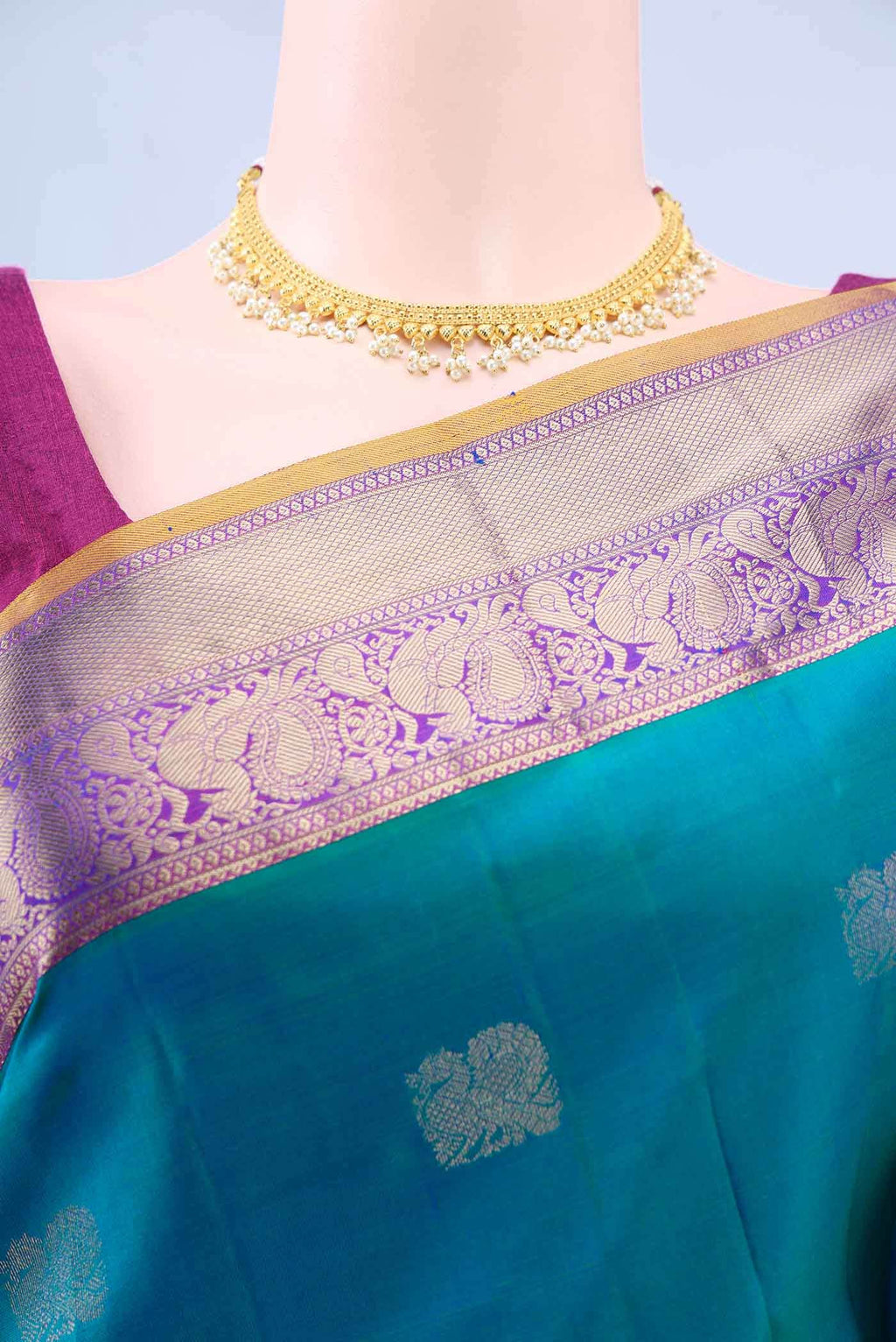 Dark Blue Dual Tone Nangavalli Silk [ Salem ] Saree