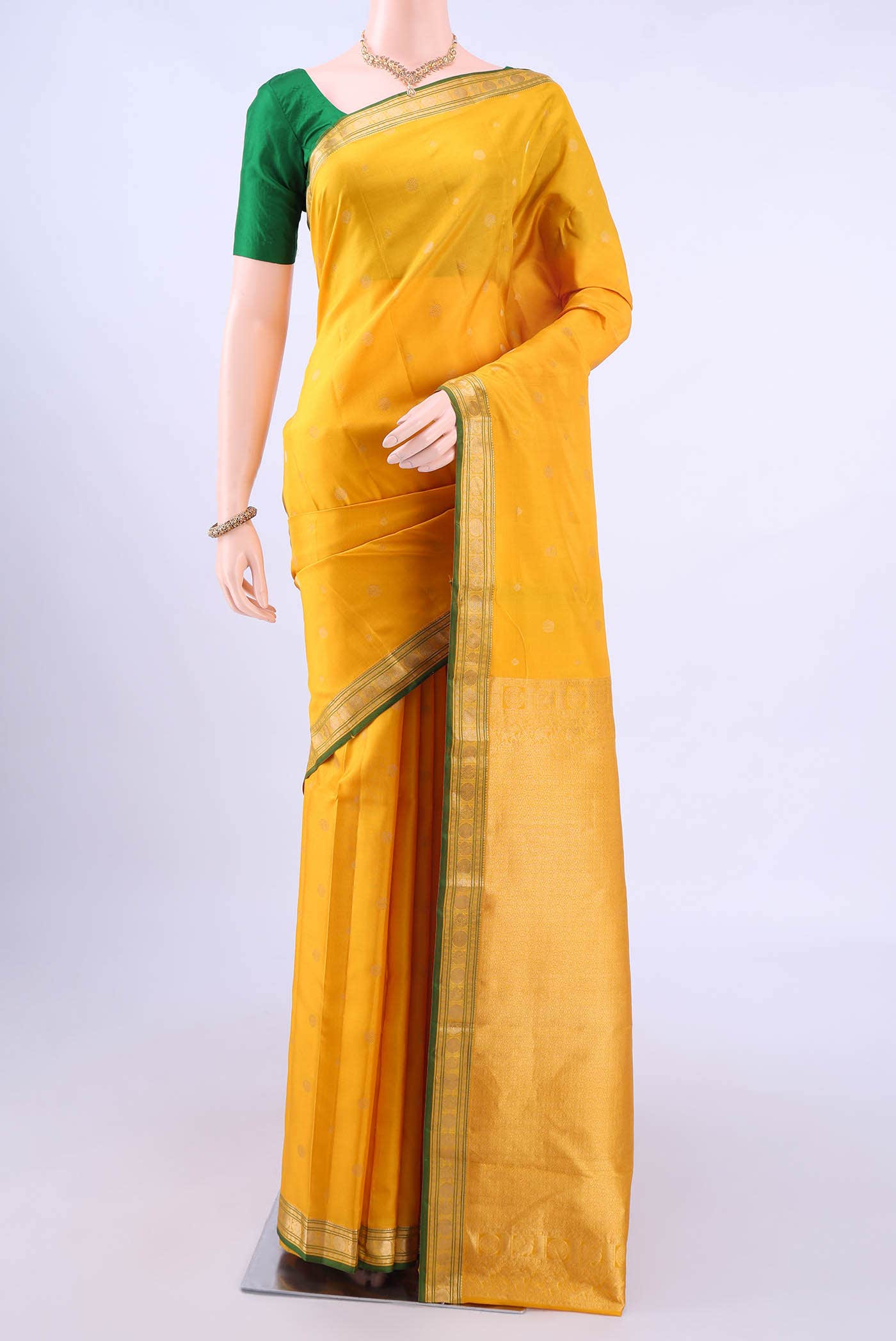 Mustard Nangavalli Silk [ Salem ] Saree