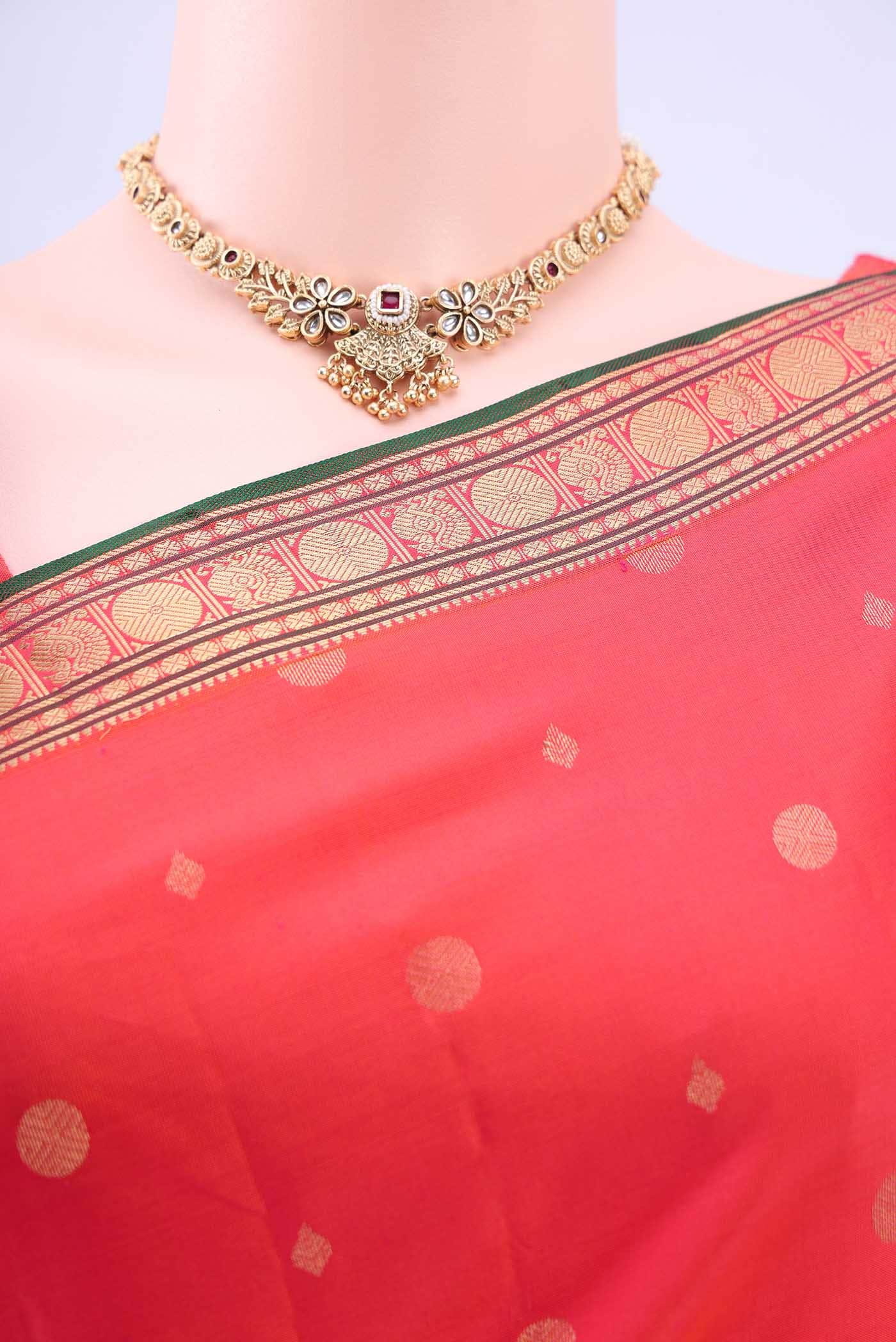 Imperial Red Nangavalli Silk [ Salem ] Saree