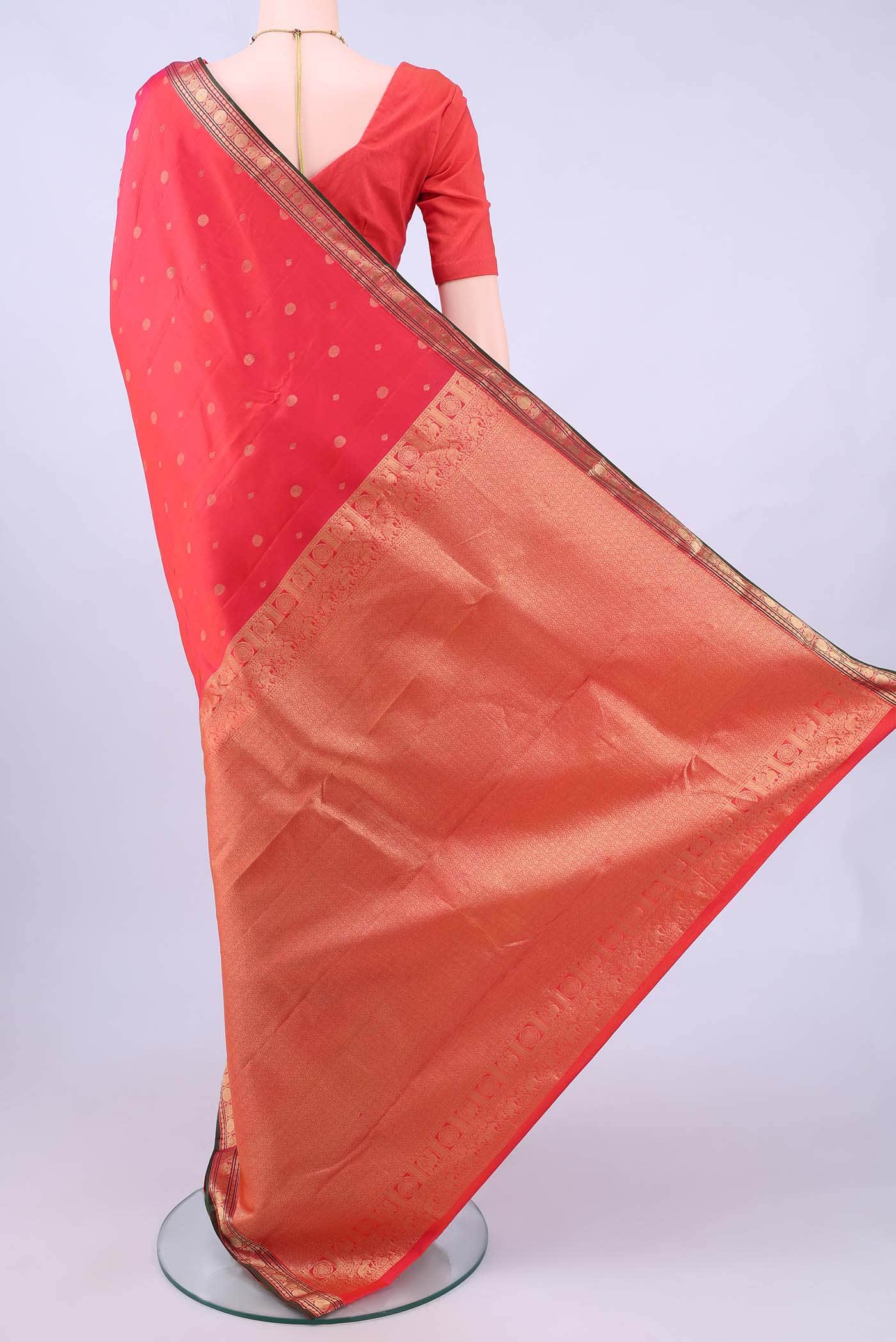 Imperial Red Nangavalli Silk [ Salem ] Saree