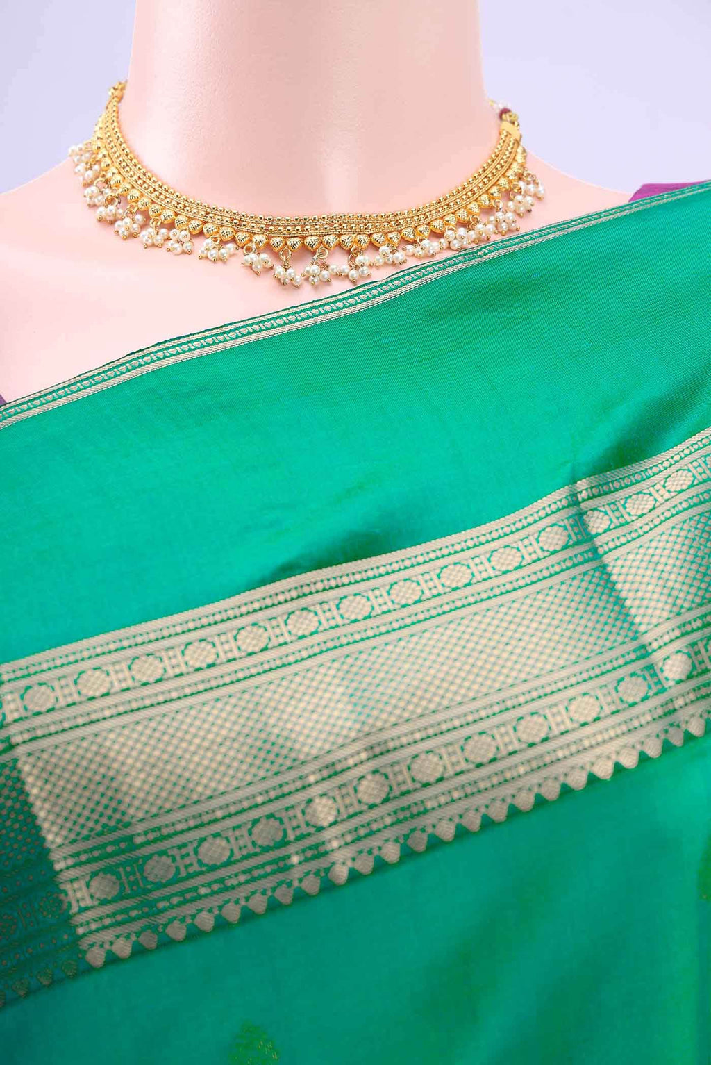 Sea Green Dual Tone Nangavalli Silk [ Salem ] Saree