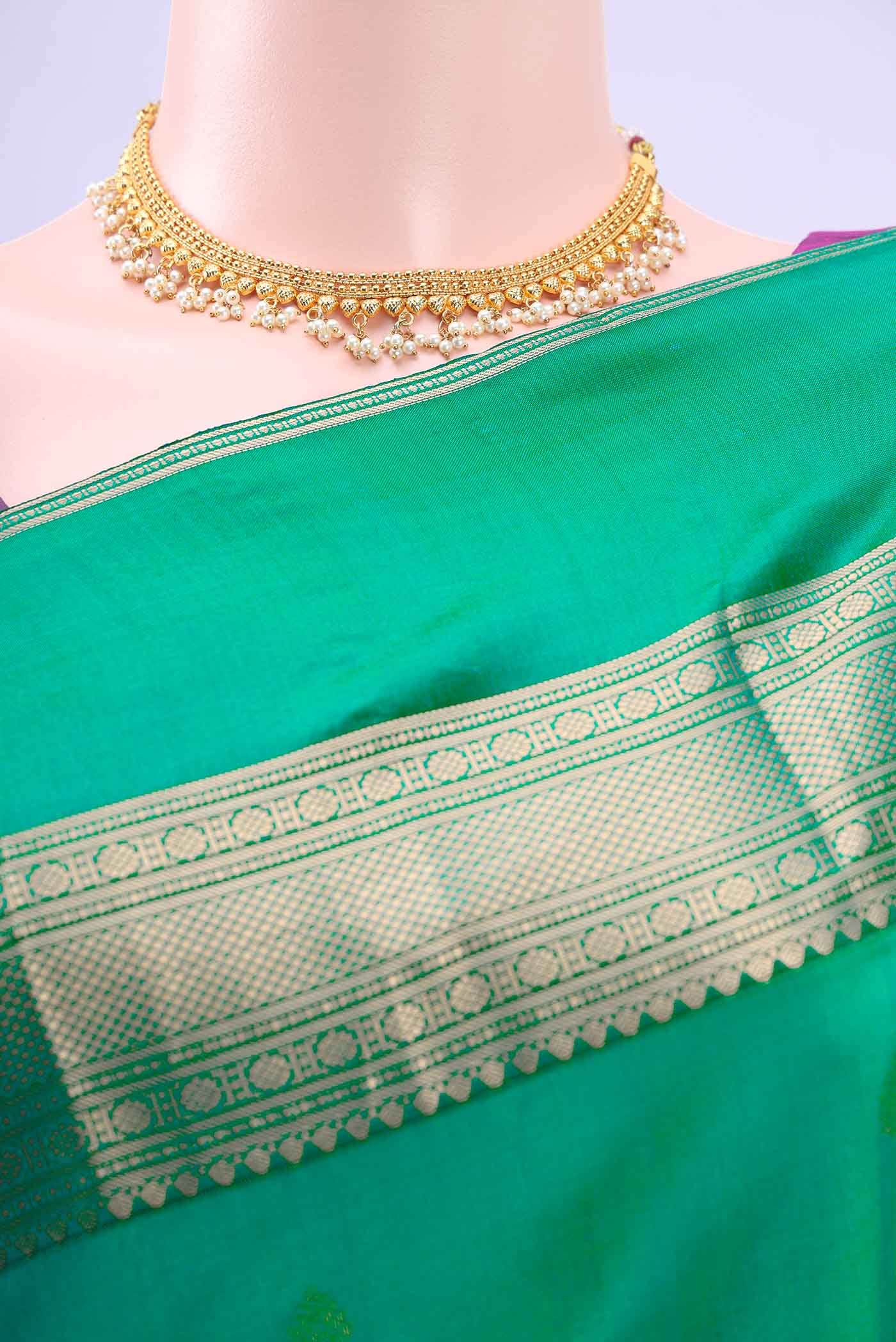 Sea Green Dual Tone Nangavalli Silk [ Salem ] Saree