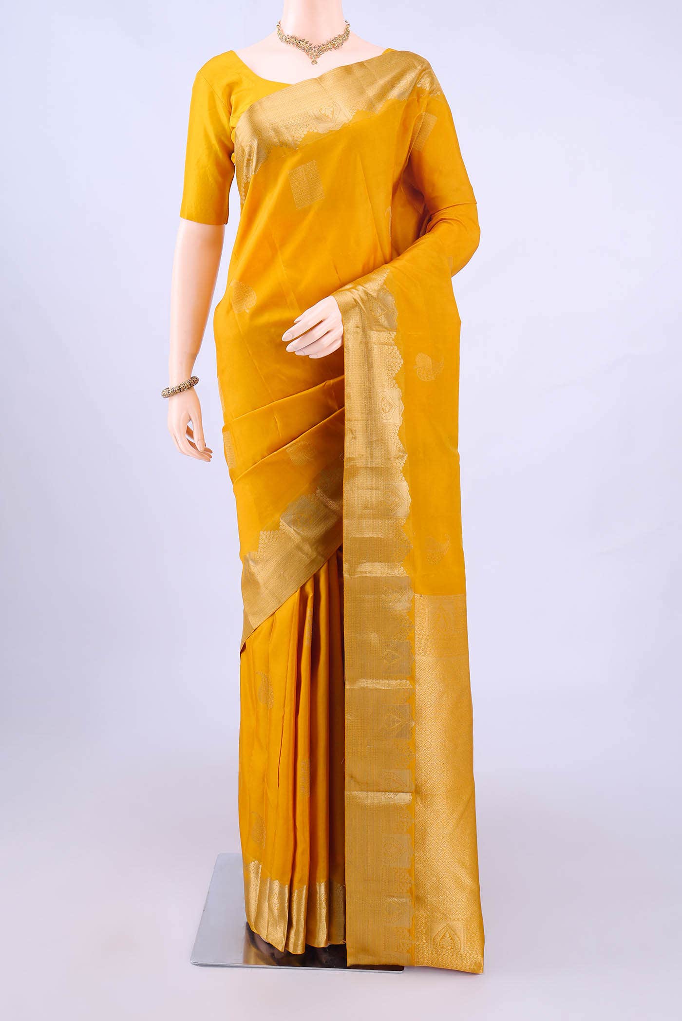 Mustard Nangavalli Silk [ Salem ] Saree