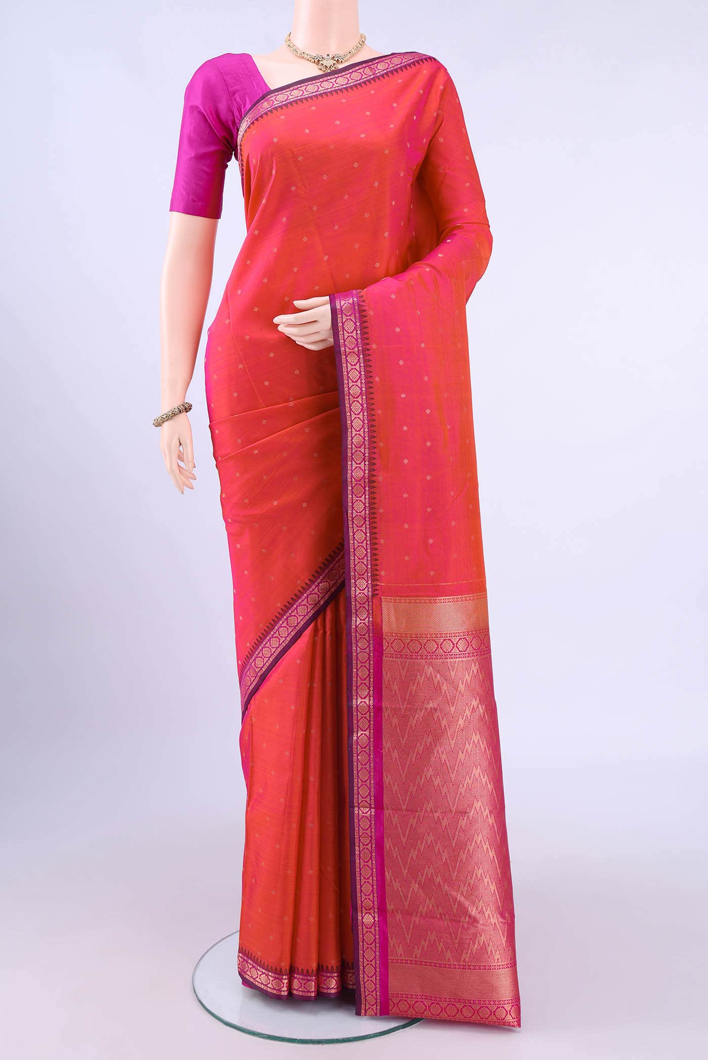 Rani Pink Kanchipuram Silk Saree