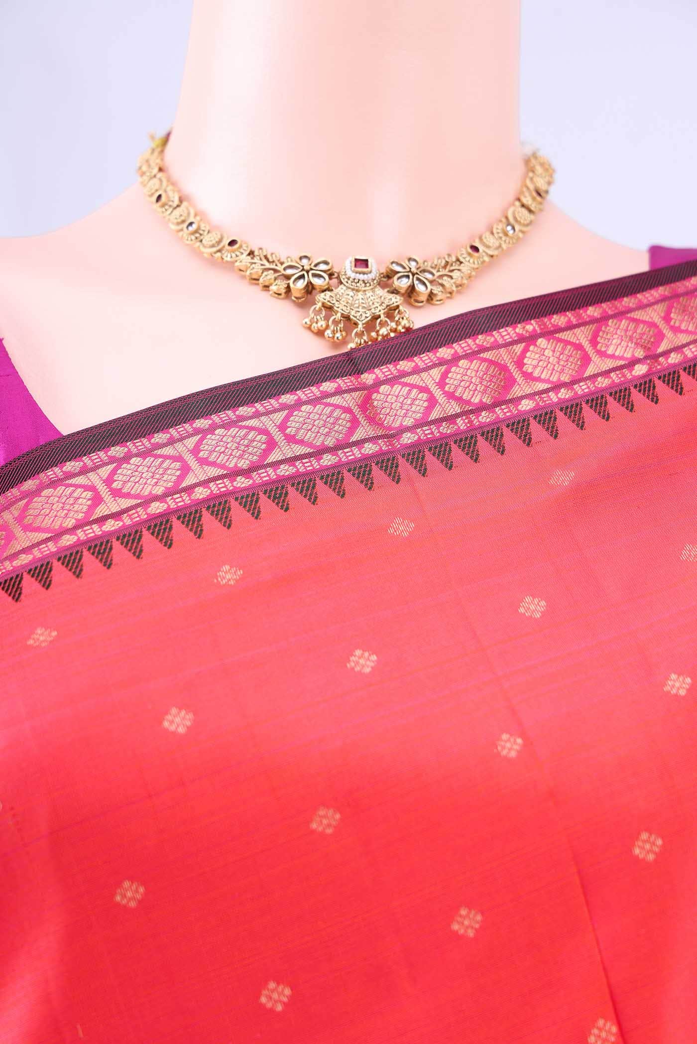 Brick Orange Nangavalli Silk [ Salem ] Saree