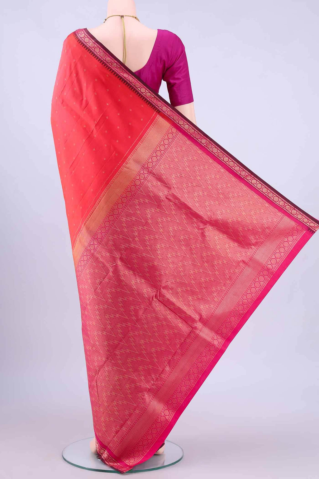 Brick Orange Nangavalli Silk [ Salem ] Saree