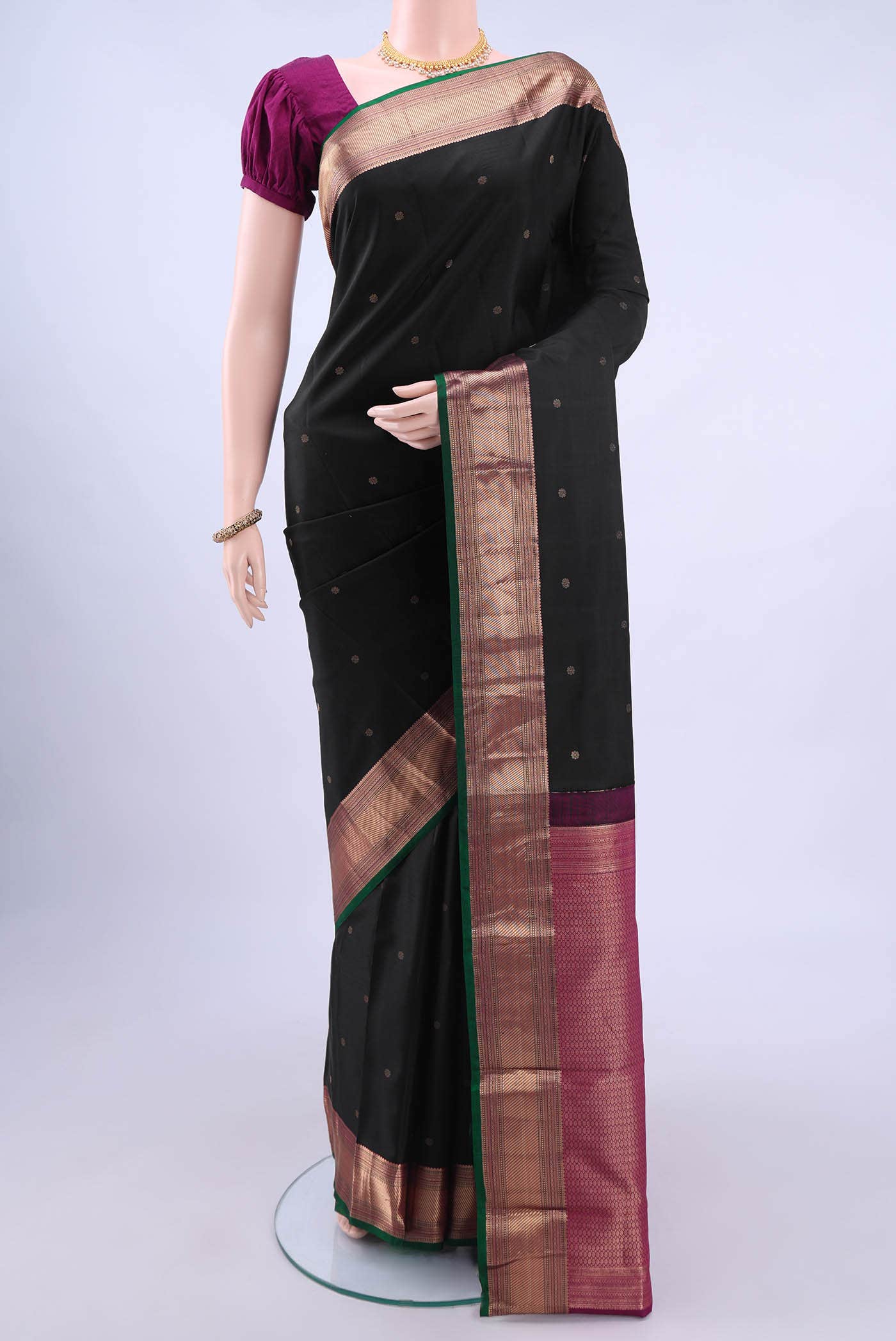 Black Nangavalli Silk [ Salem ] Saree