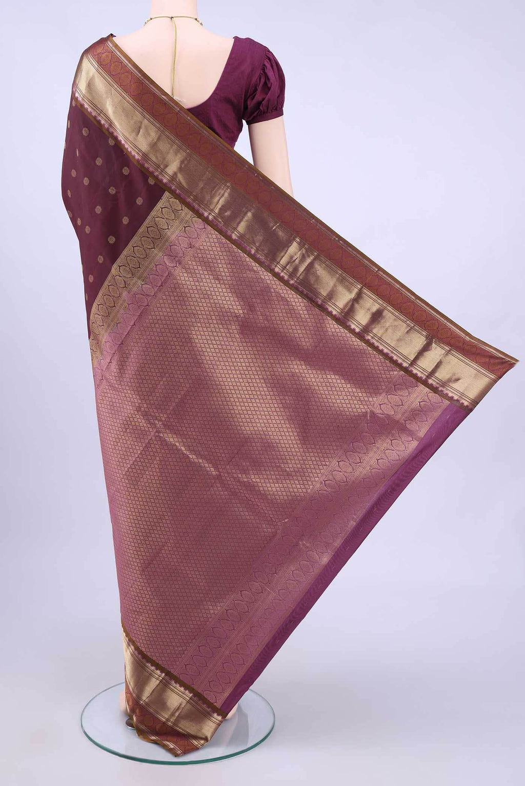 Brown Dual Tone Nangavalli Silk [ Salem ] Saree