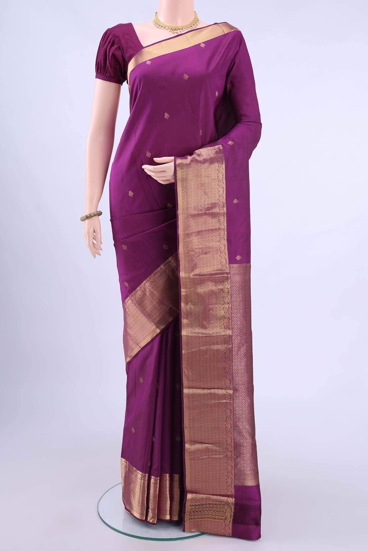 Burgundy Nangavalli Silk [ Salem ] Saree