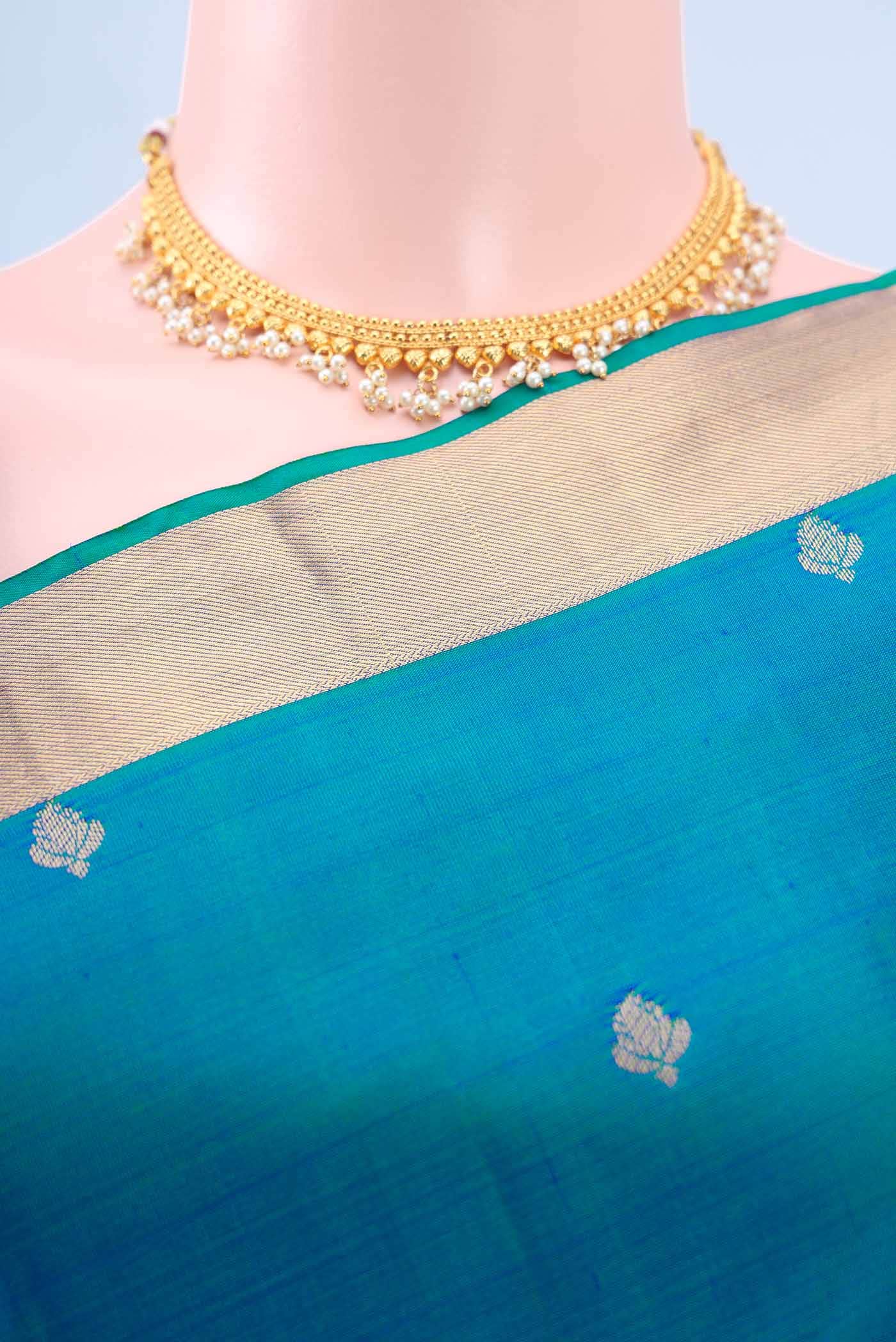 Dark Blue Dual Tone Nangavalli Silk [ Salem ] Saree