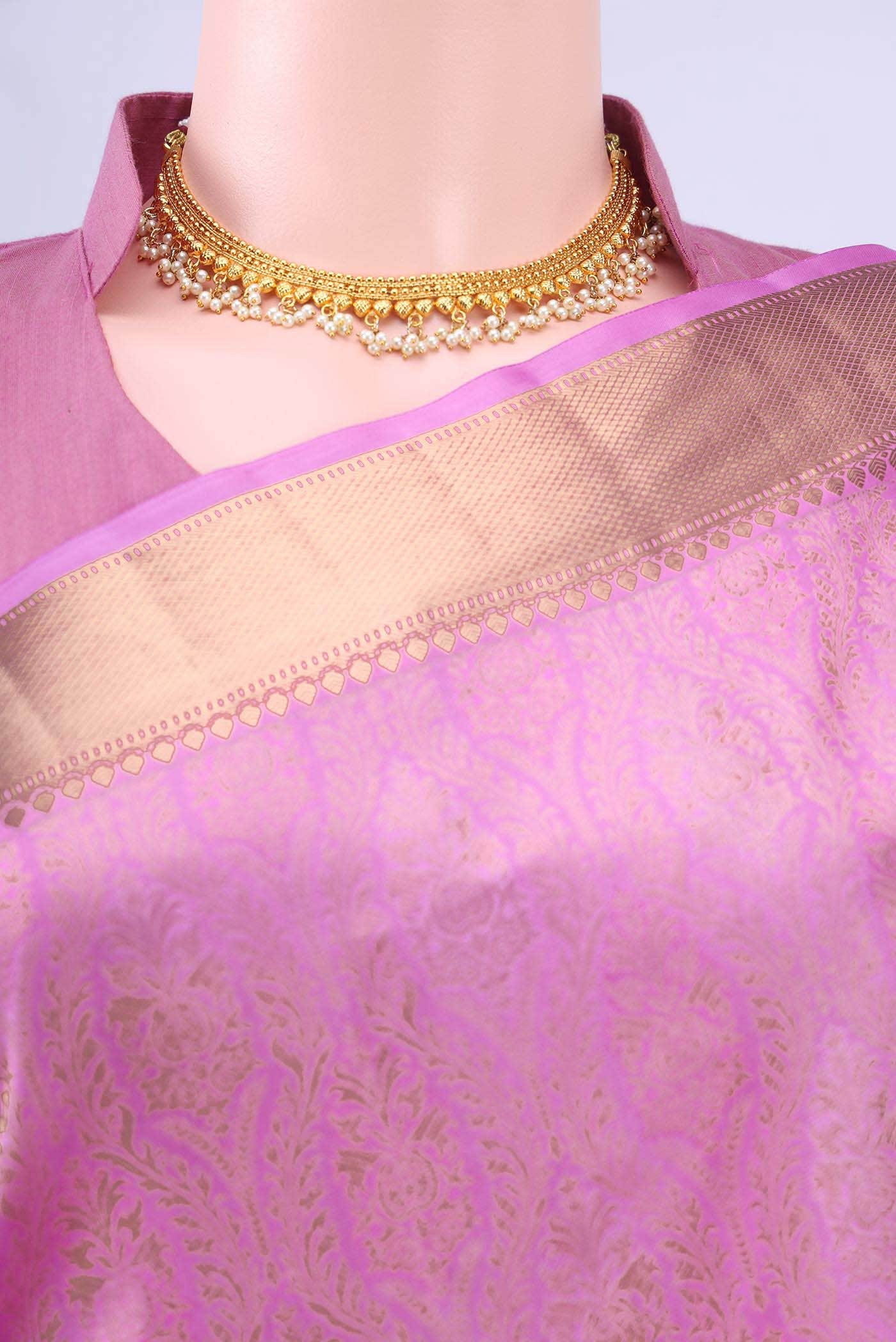 Rose pink Soft Silk Saree