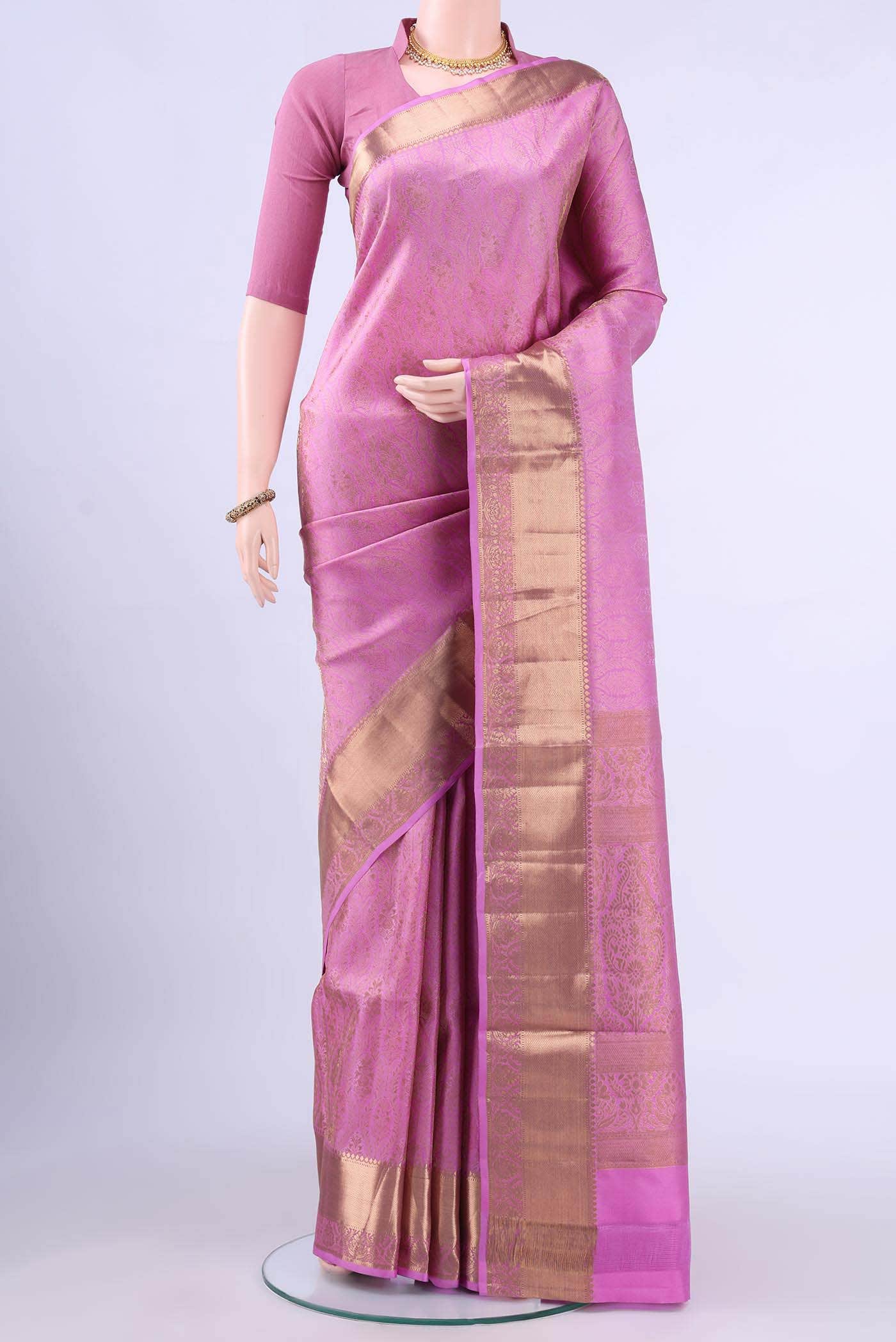 Rose pink Soft Silk Saree