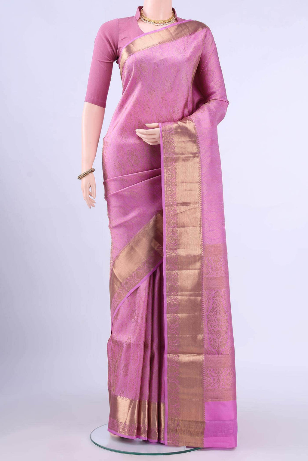 Rose pink Soft Silk Saree