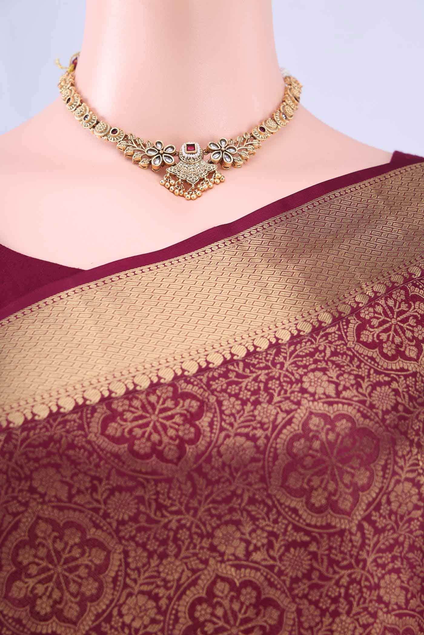 Maroon Soft Silk Saree