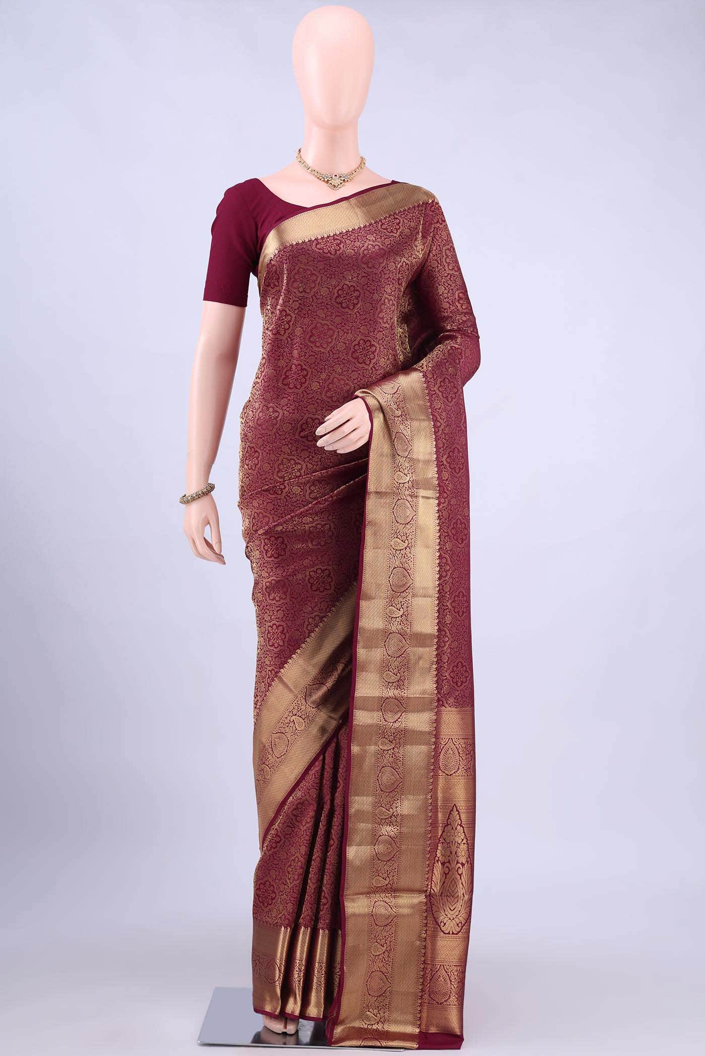 Maroon Soft Silk Saree