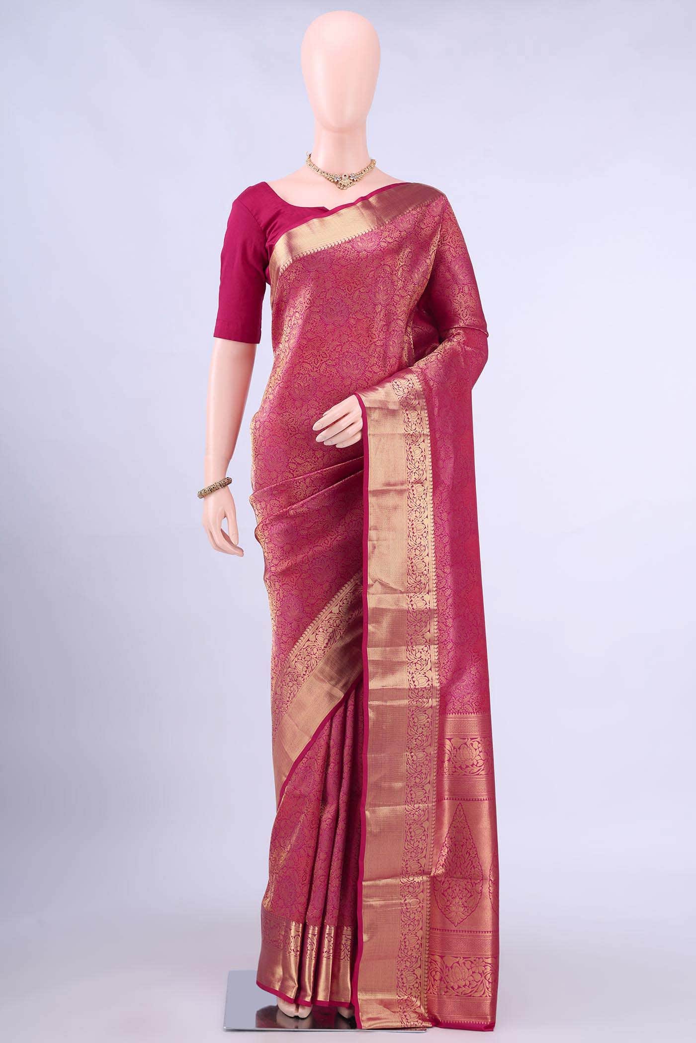 Dark Pink Soft Silk Saree