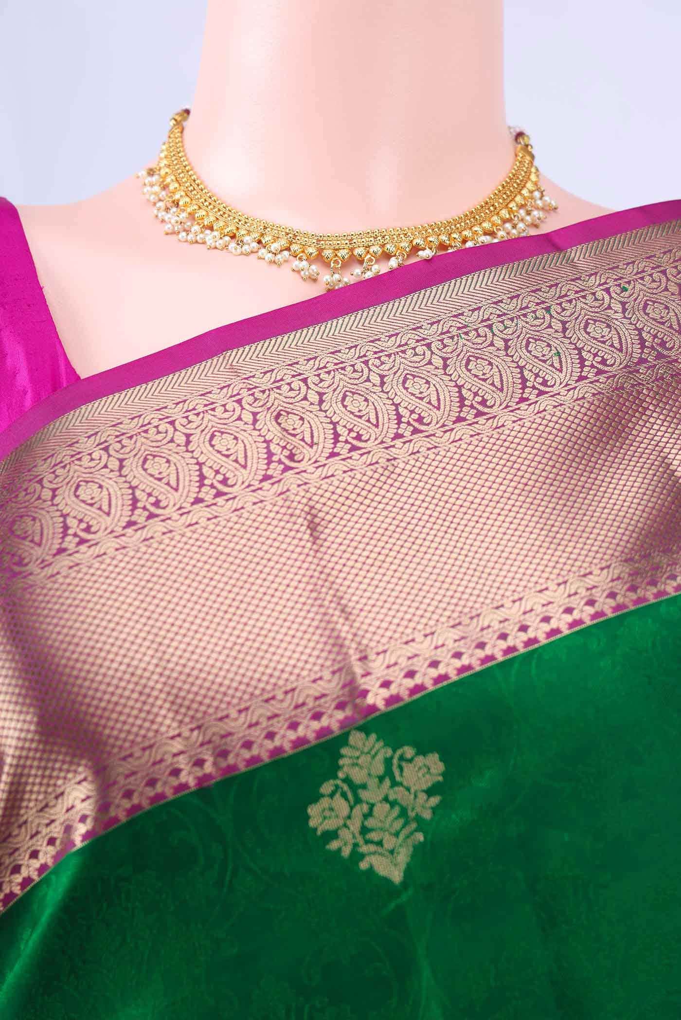 Bottle Green Soft Silk Saree