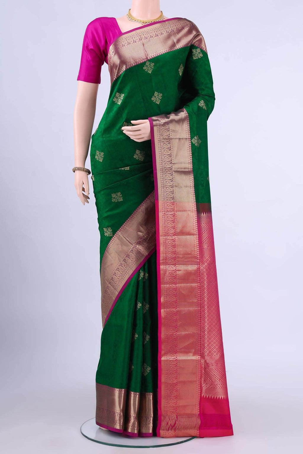 Bottle Green Soft Silk Saree