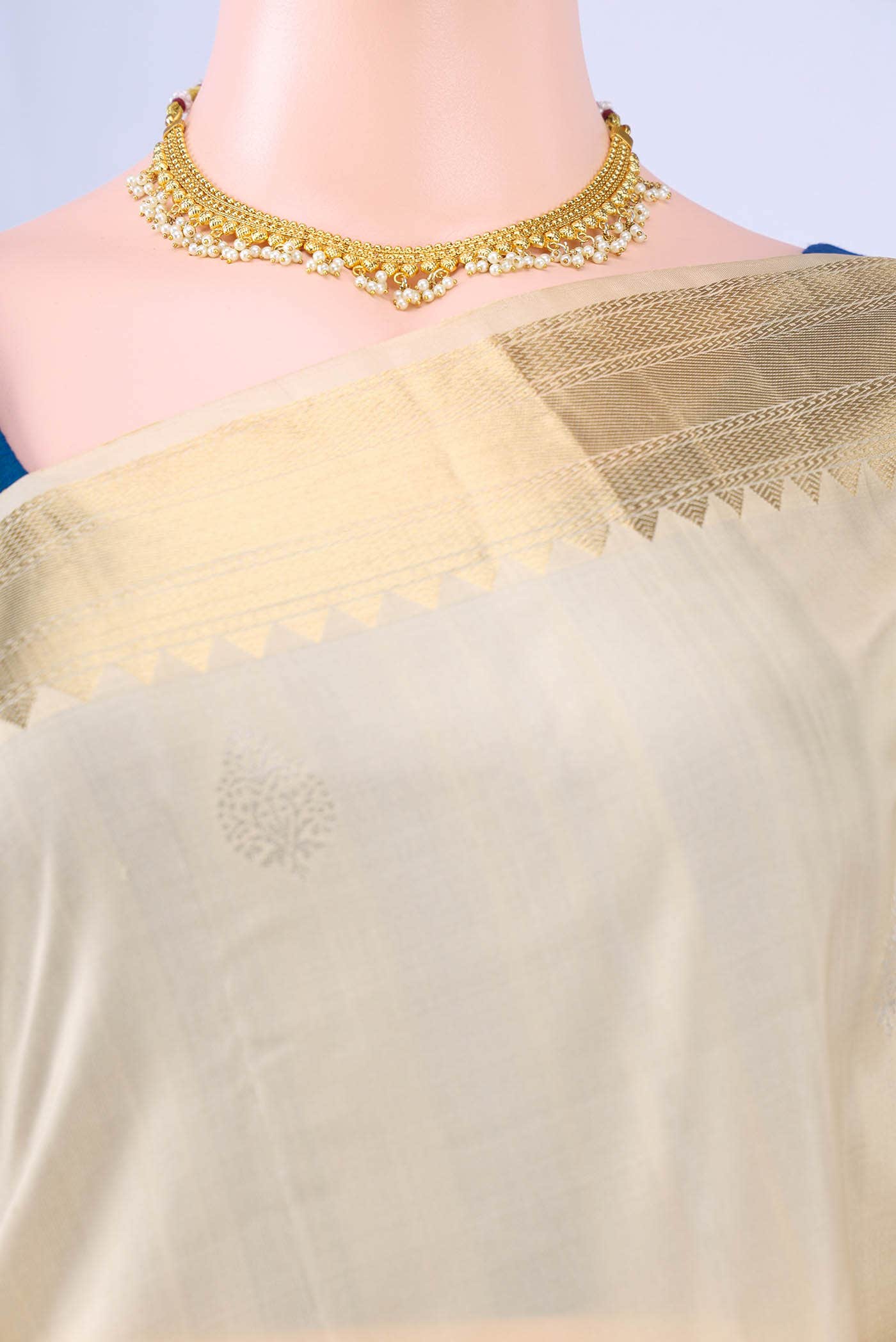Cream Soft Silk Saree