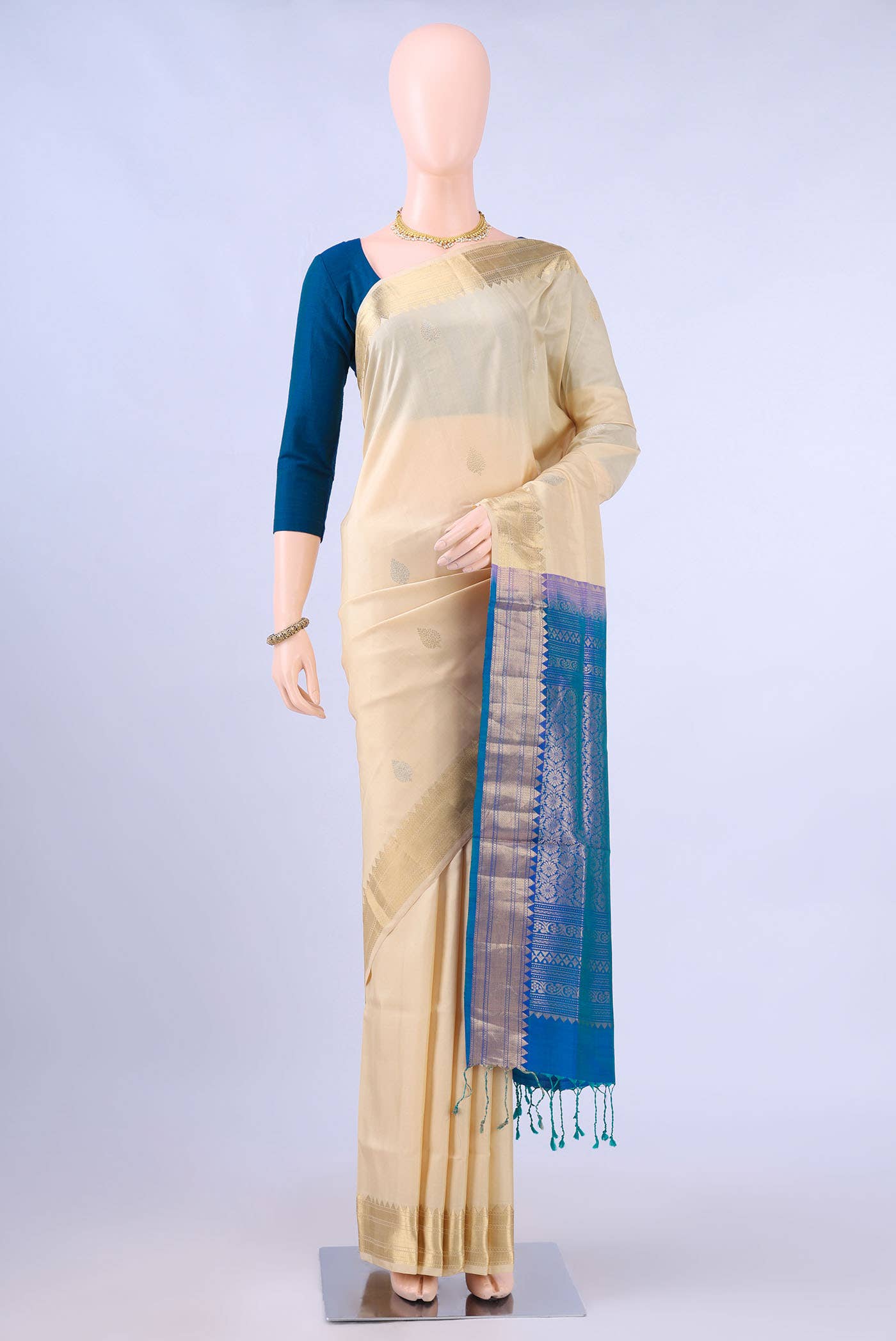 Cream Soft Silk Saree