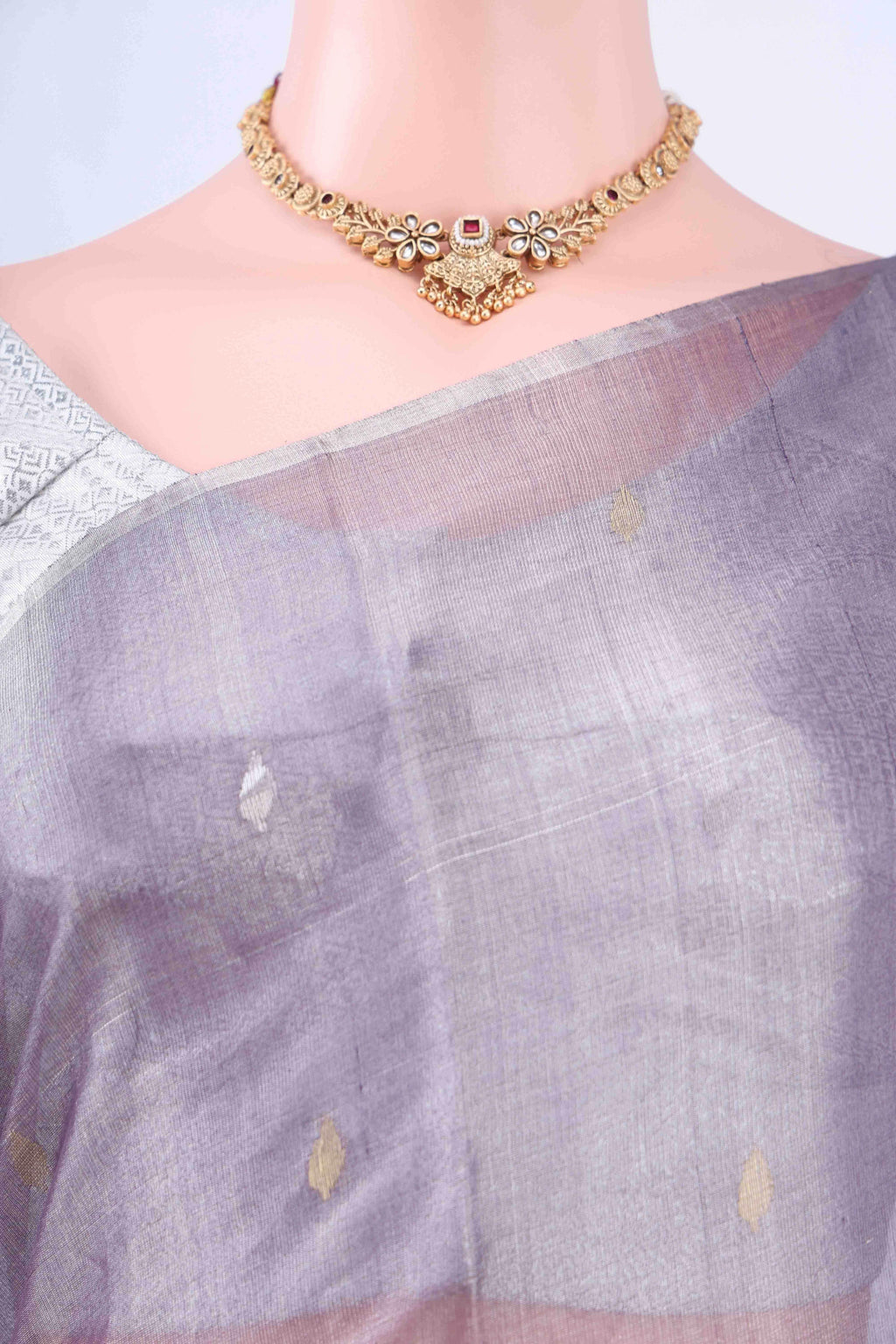 Burgundy MP Tussar Saree