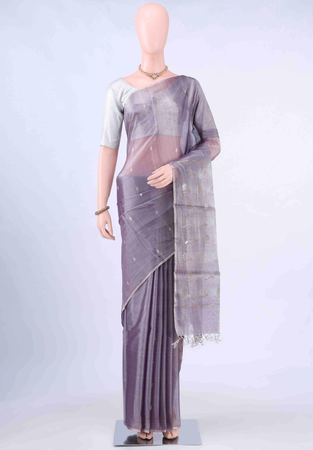 Burgundy MP Tussar Saree