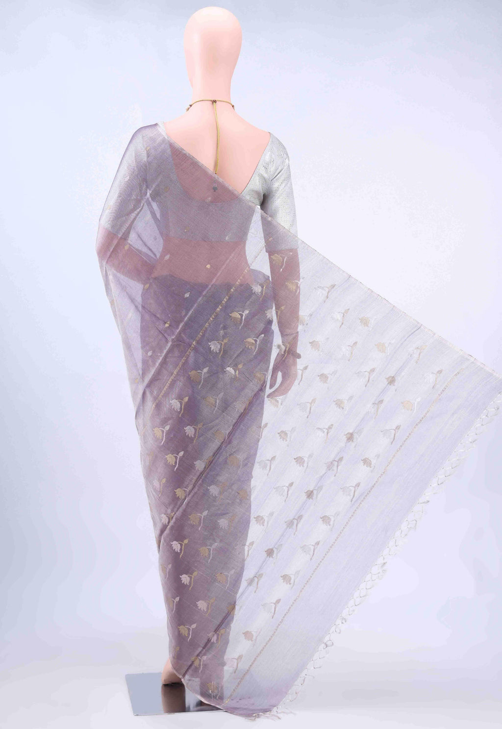 Burgundy MP Tussar Saree