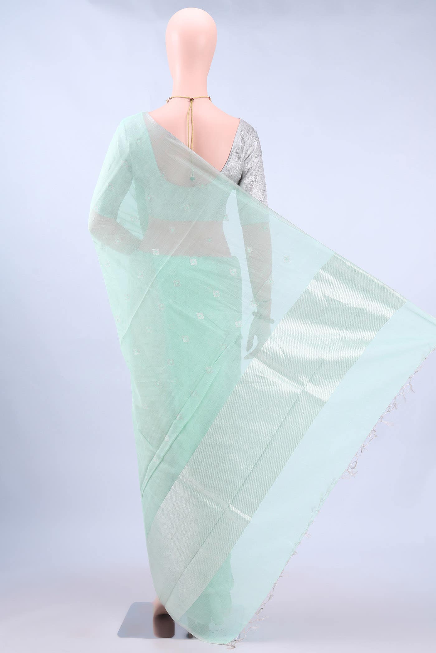 Mint Green MP Tussar Saree