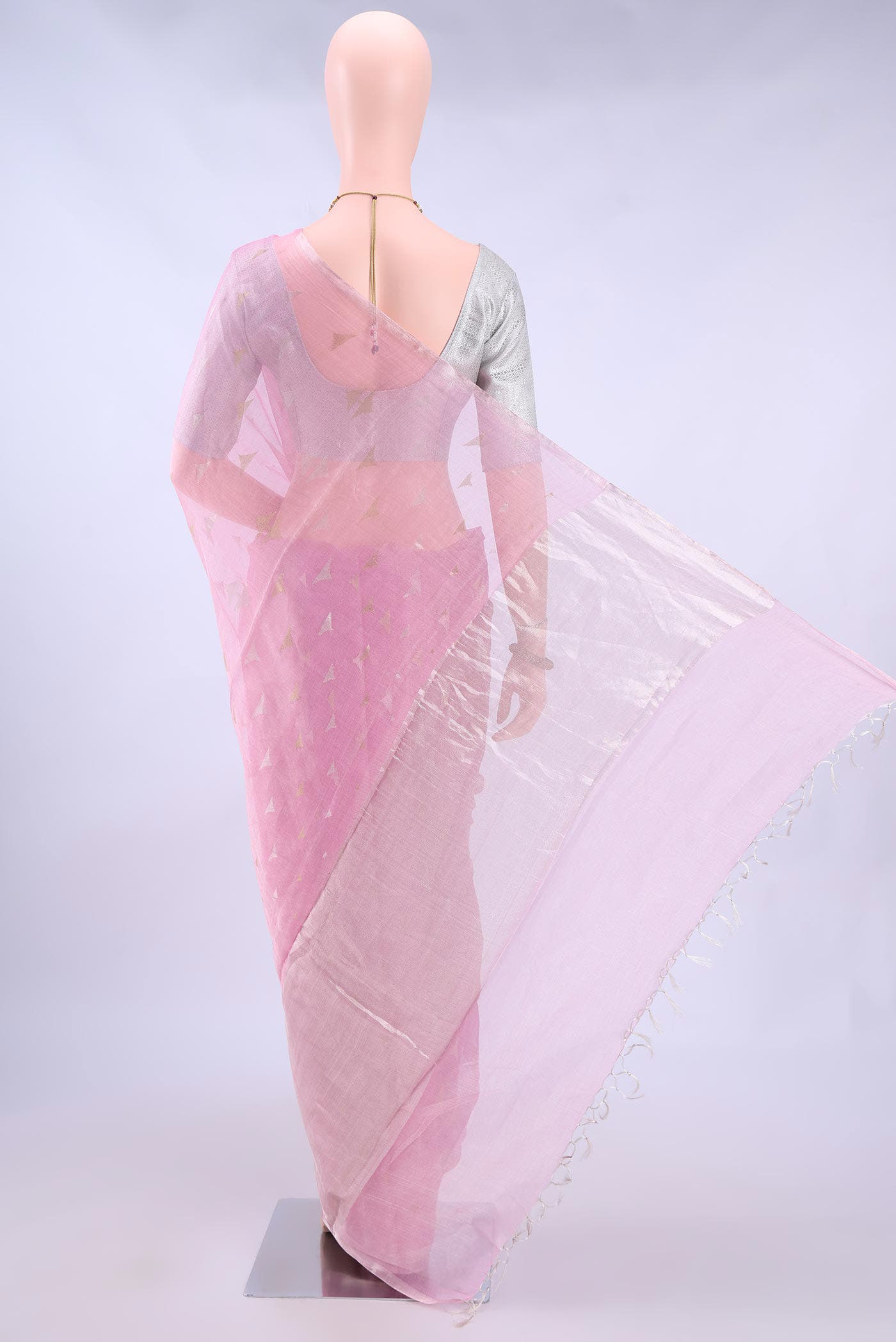 Pink MP Tussar Saree