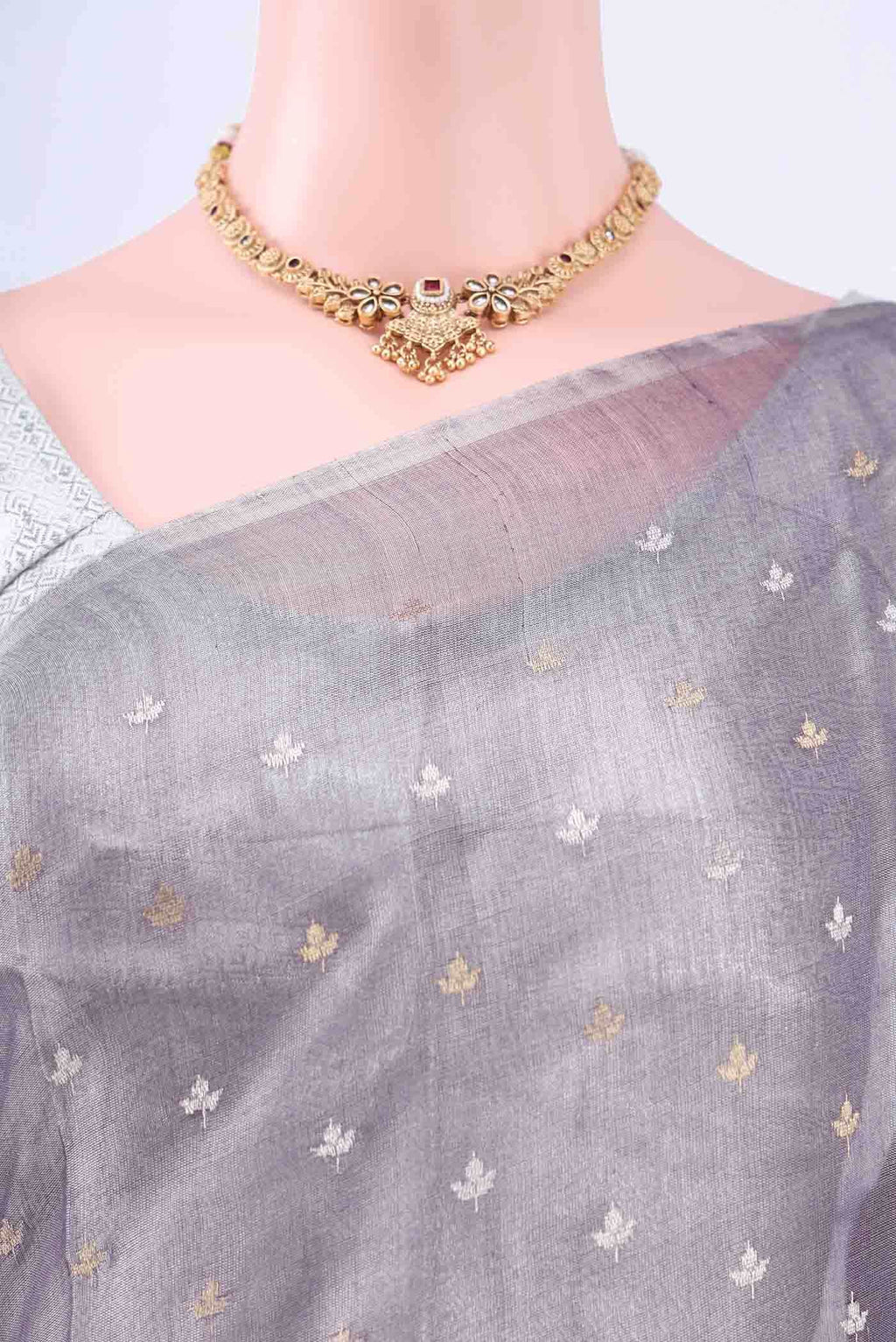 Burgundy MP Tussar Saree