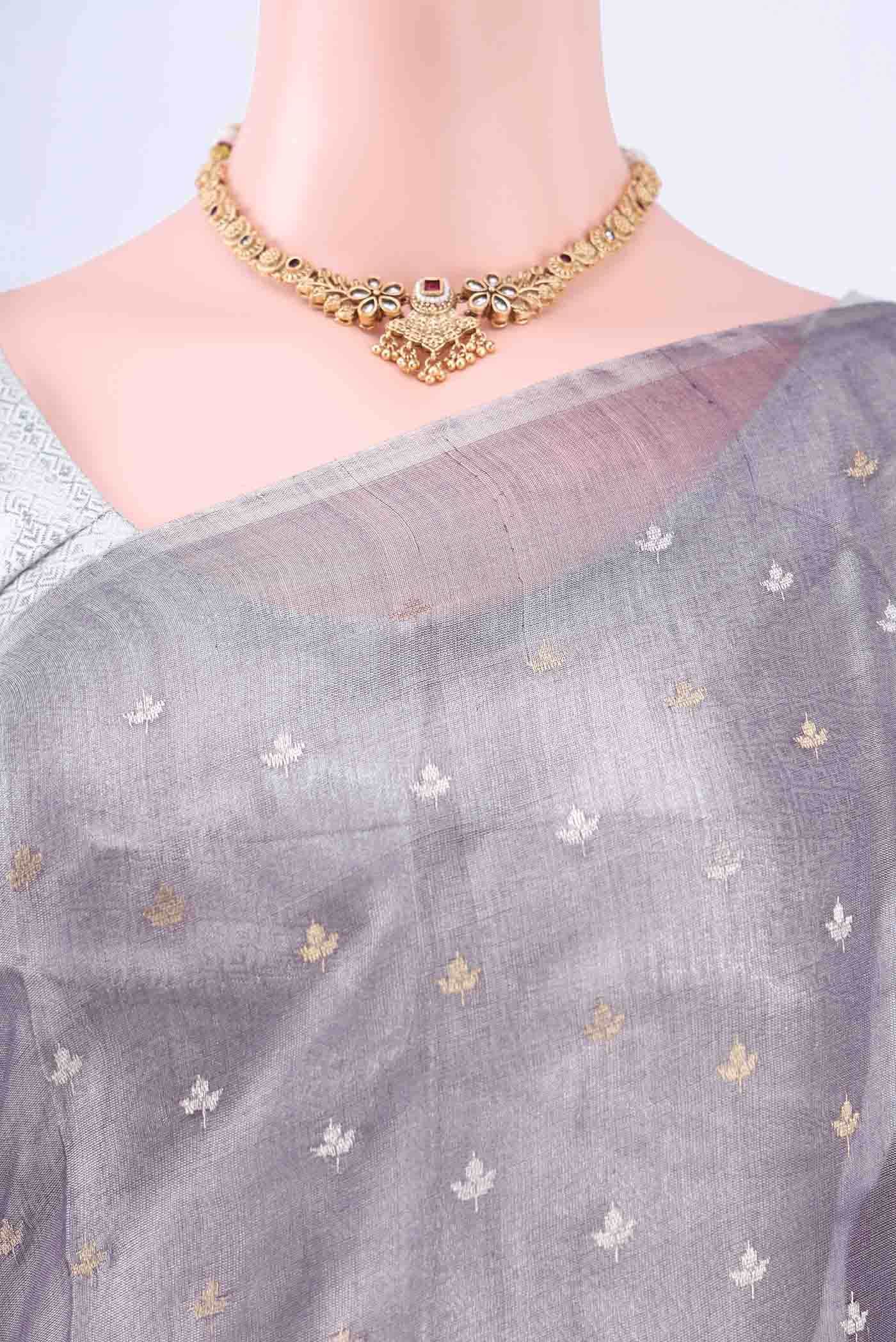 Burgundy MP Tussar Saree