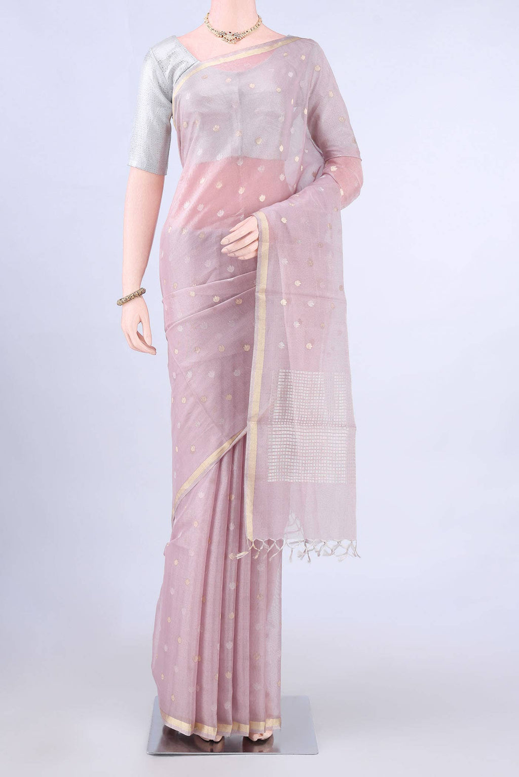 Lilac MP Tussar Saree