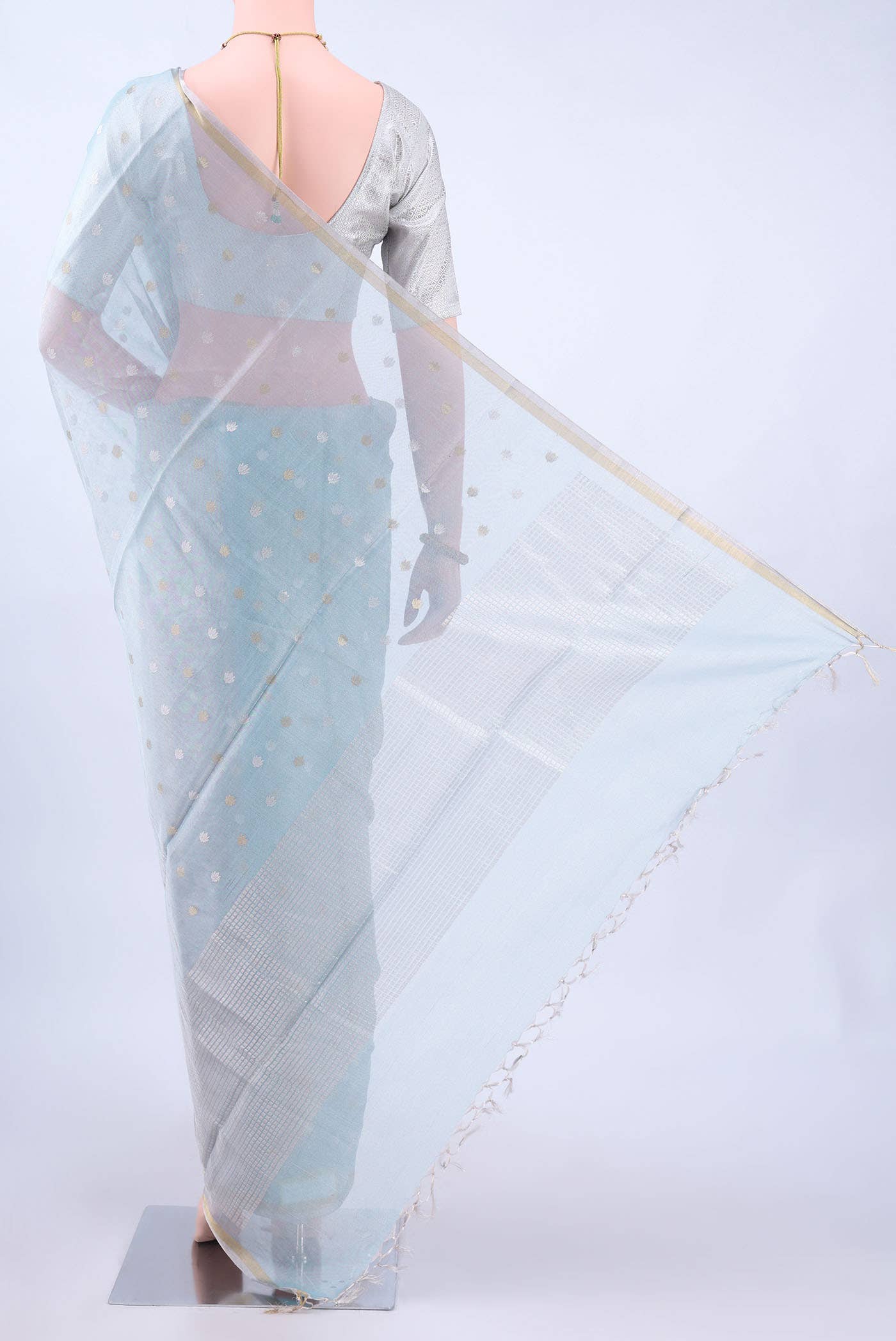 Sky Blue MP Tussar Saree