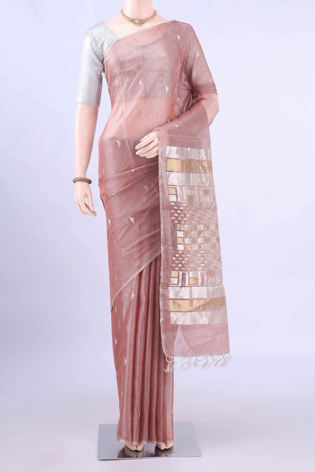 Rust MP Tussar Saree