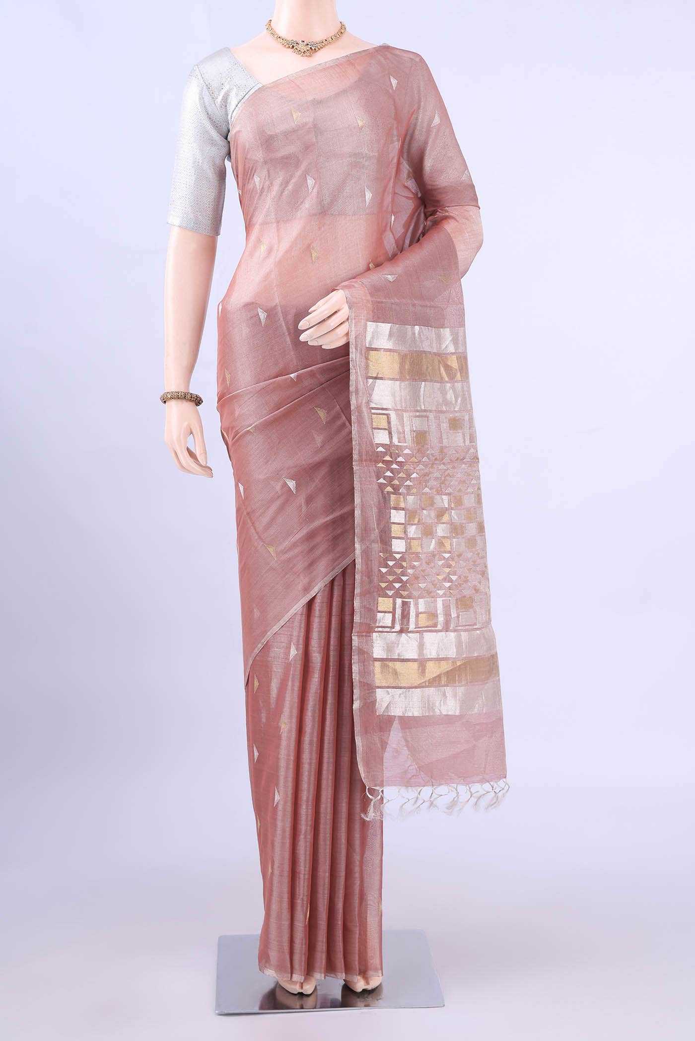 Rust MP Tussar Saree