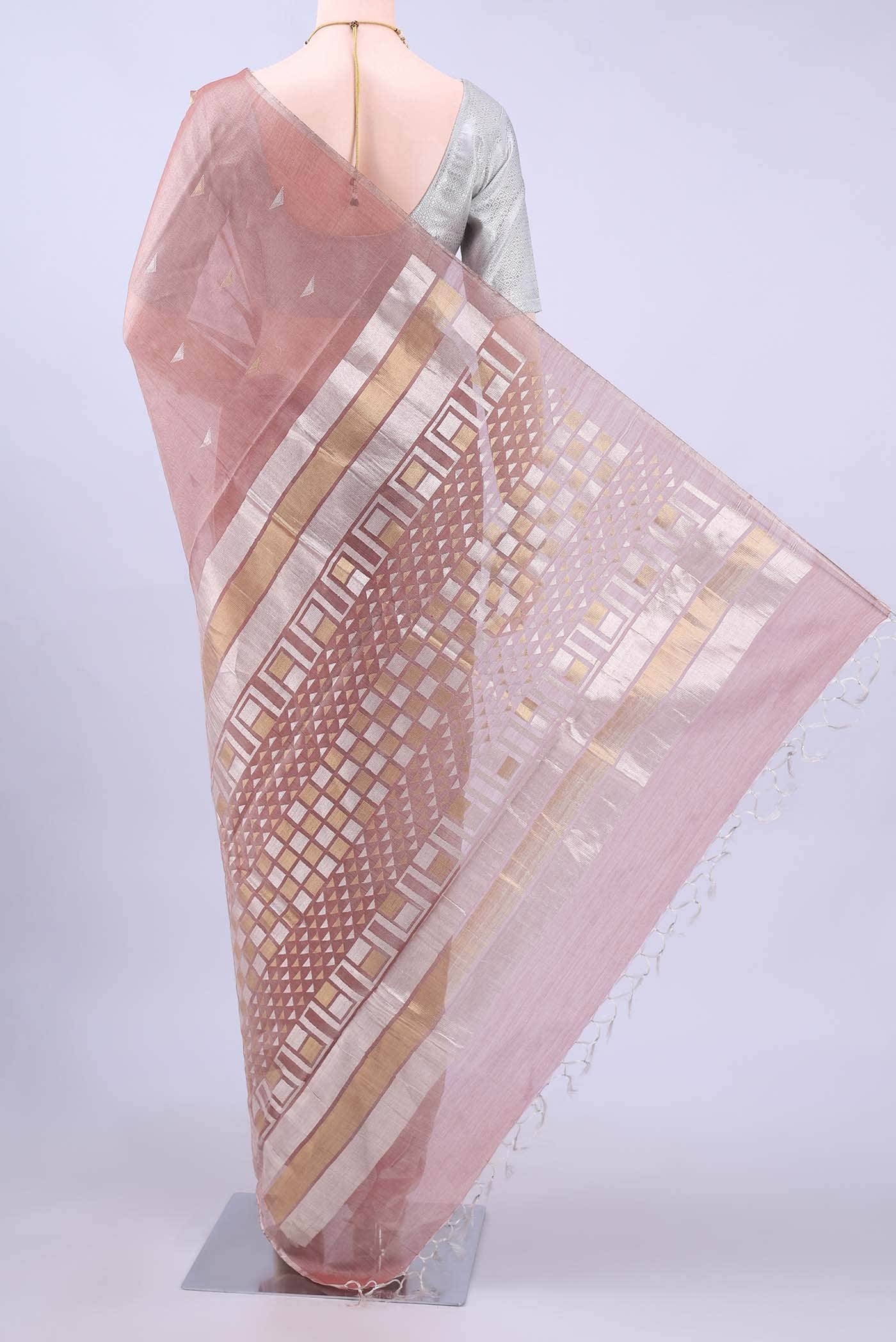 Rust MP Tussar Saree
