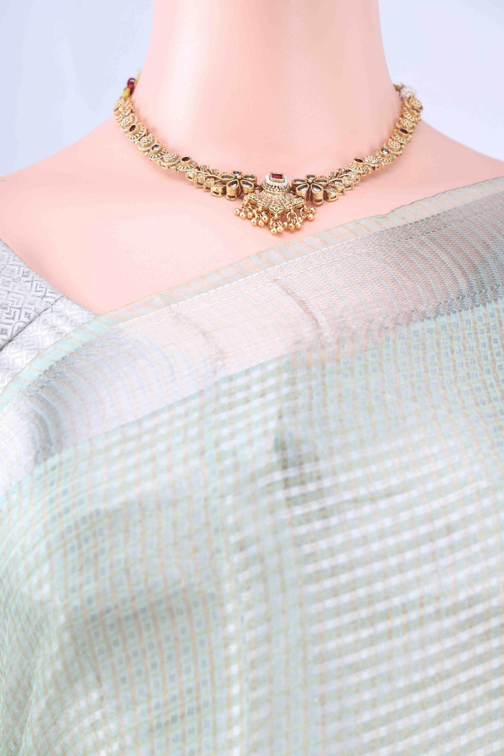 Mint Green MP Tussar Saree
