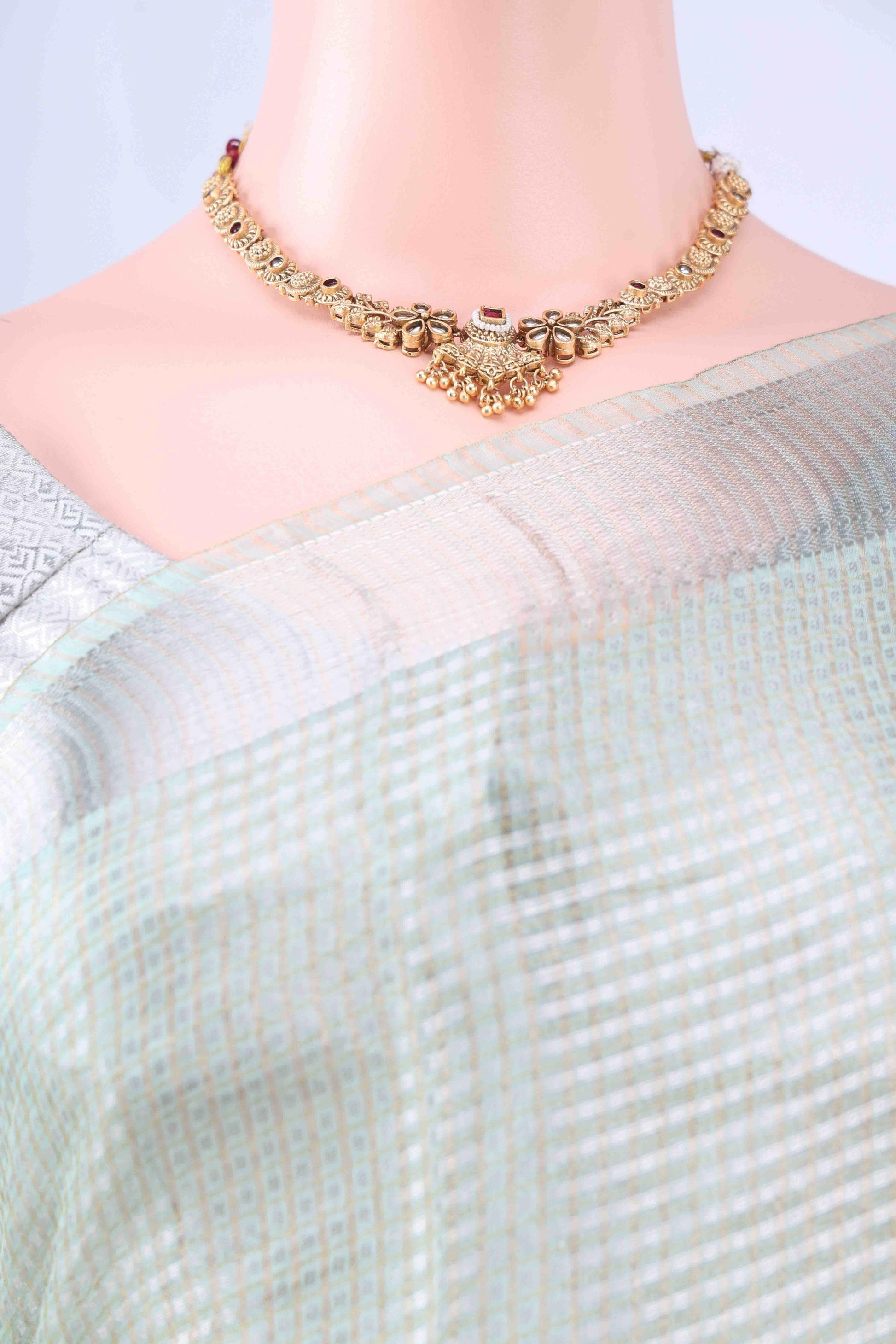 Mint Green MP Tussar Saree
