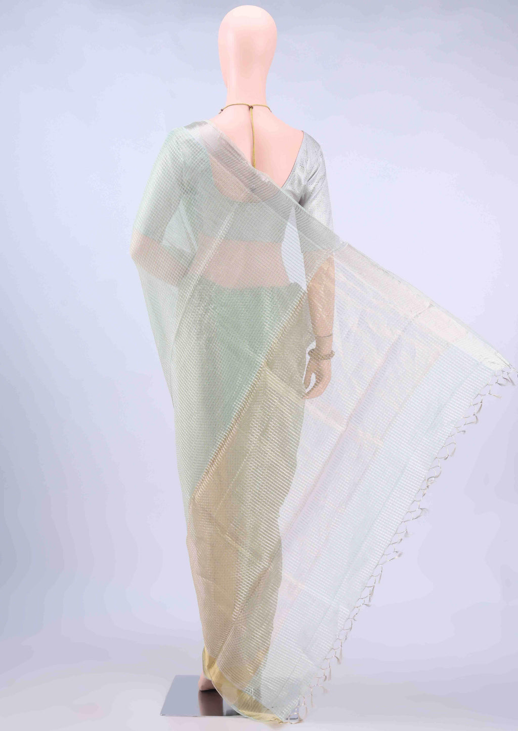 Mint Green MP Tussar Saree
