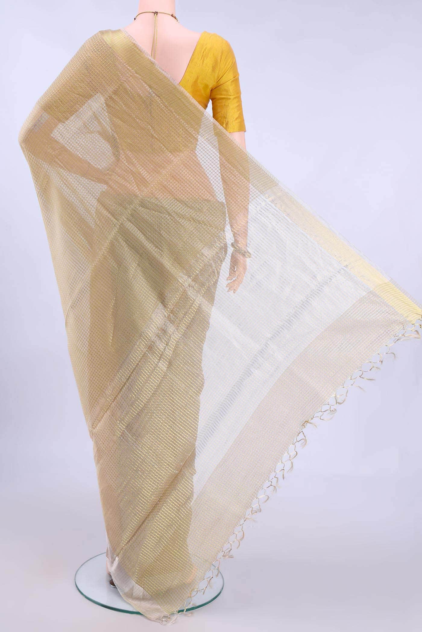 Beige MP Tussar Saree