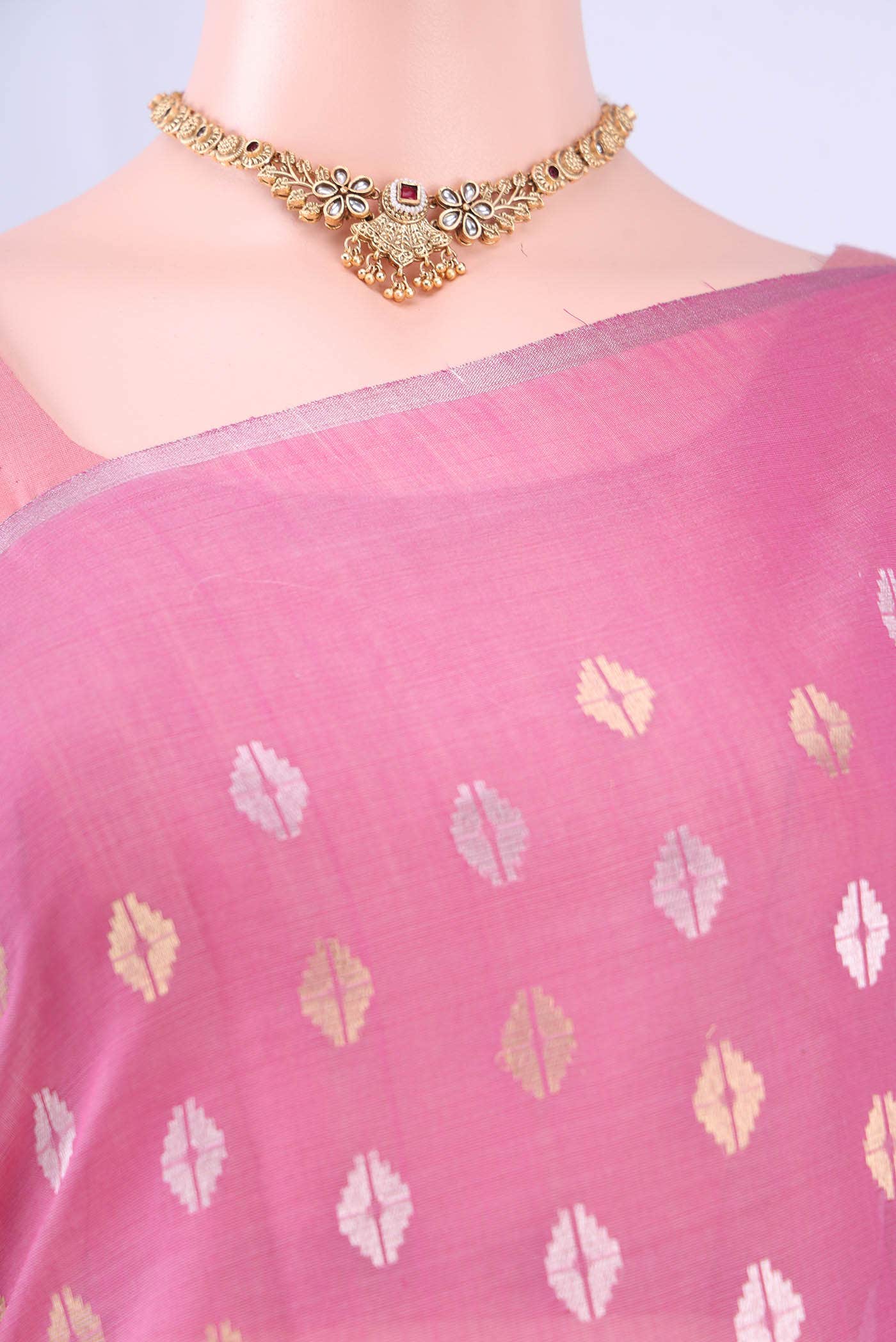 Pink MP Tussar Saree