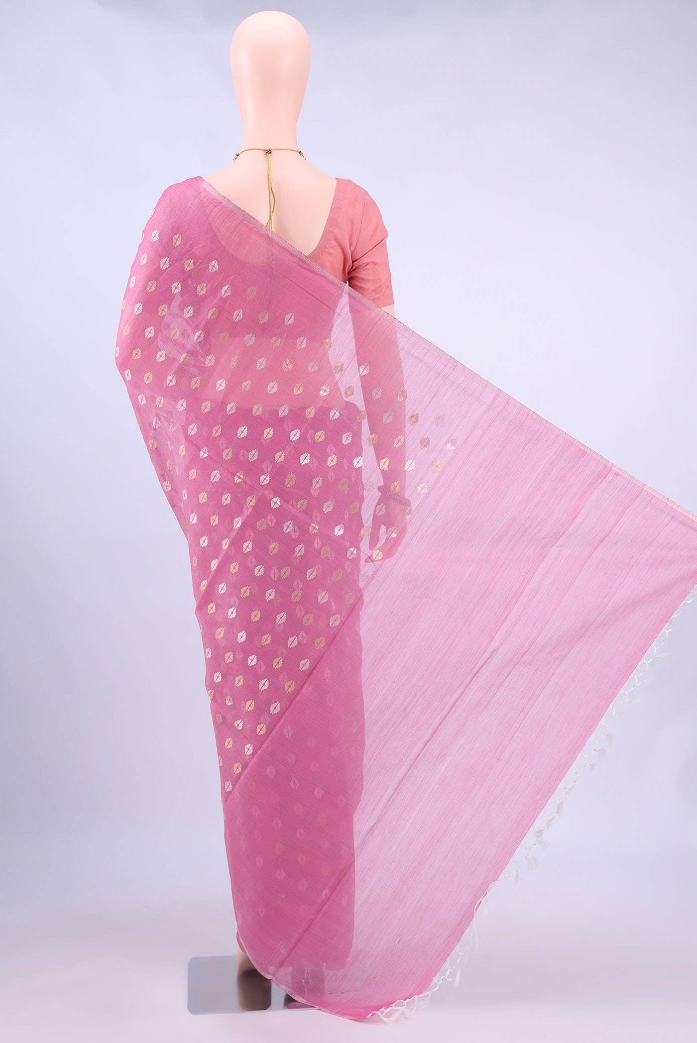 Pink MP Tussar Saree