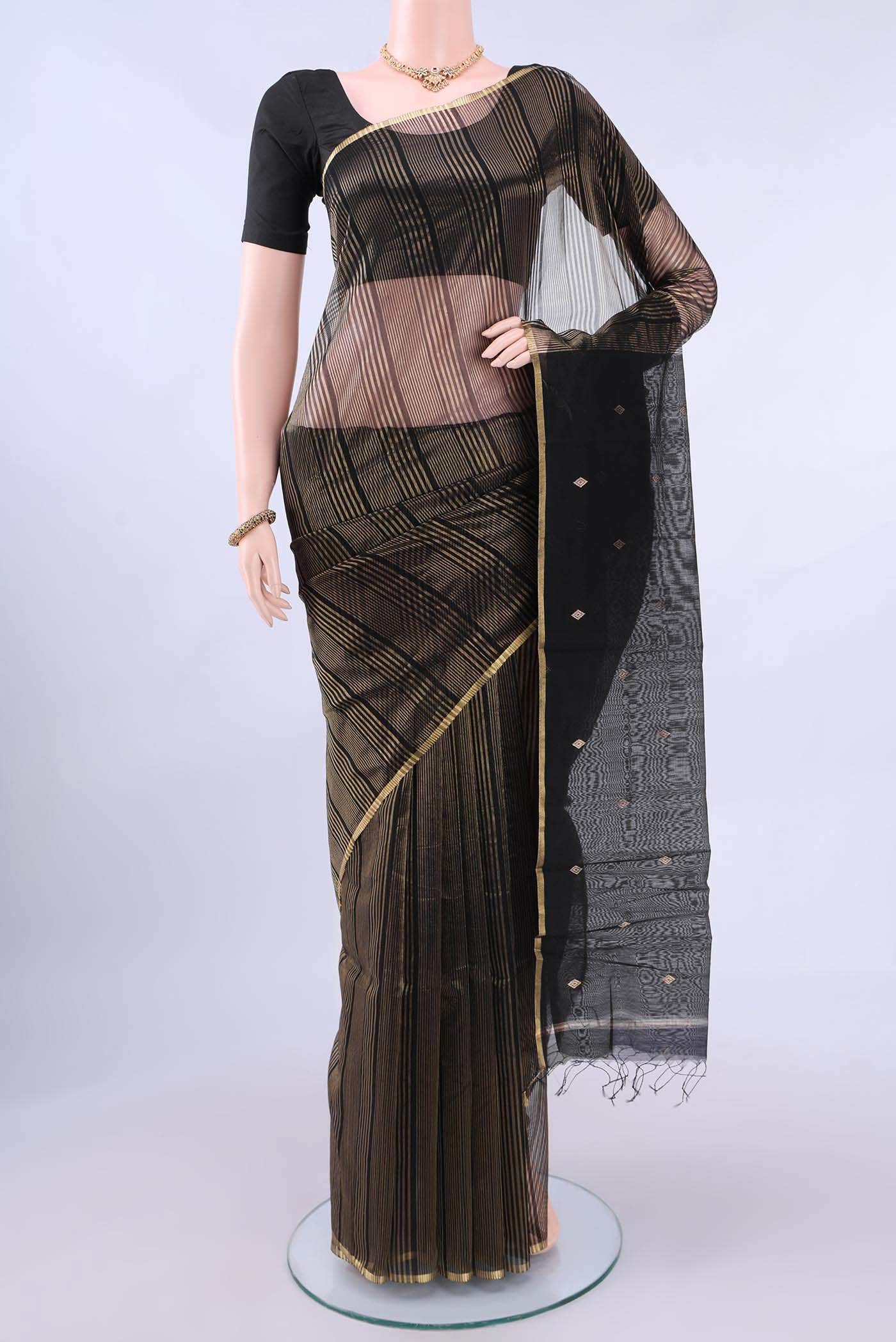 Black MP Tussar Saree