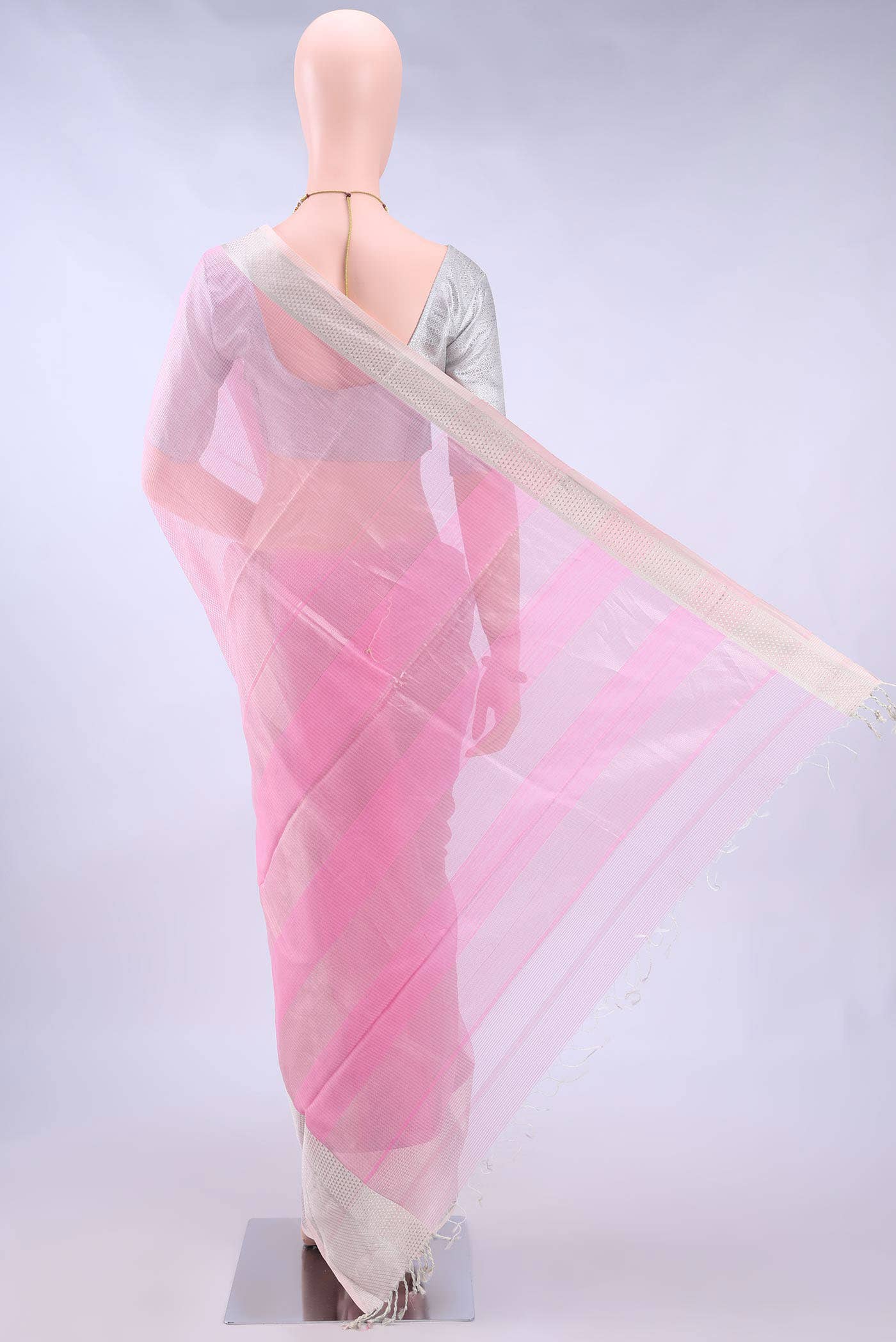 Pink MP Tussar Saree