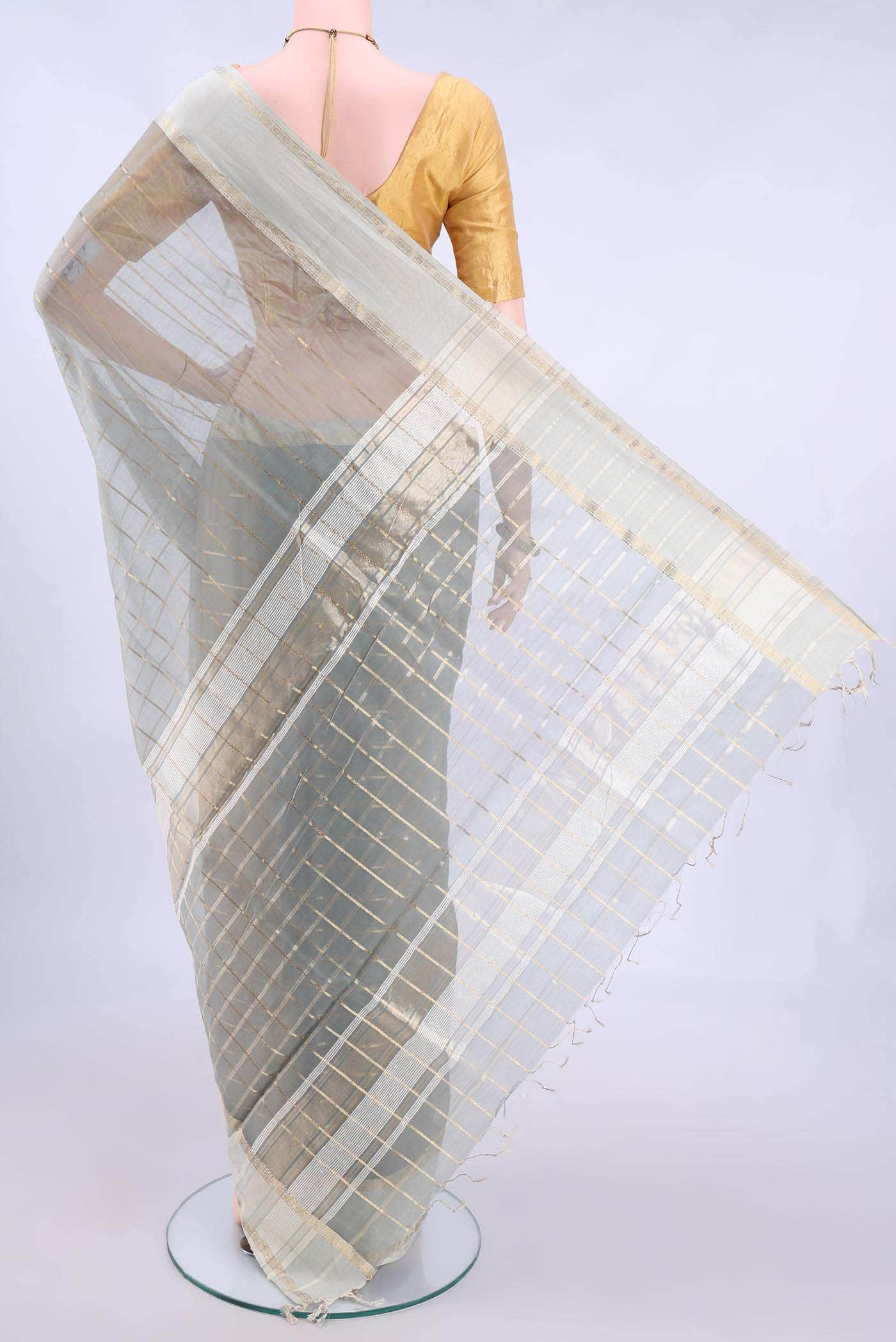 Grey MP Tussar Saree