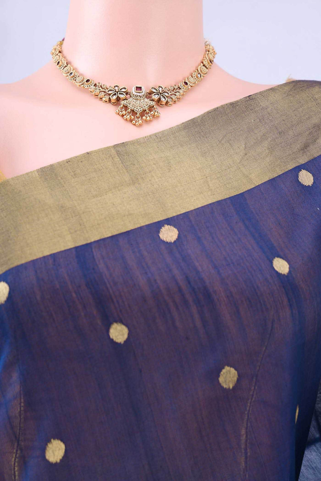 Blue MP Tussar Saree