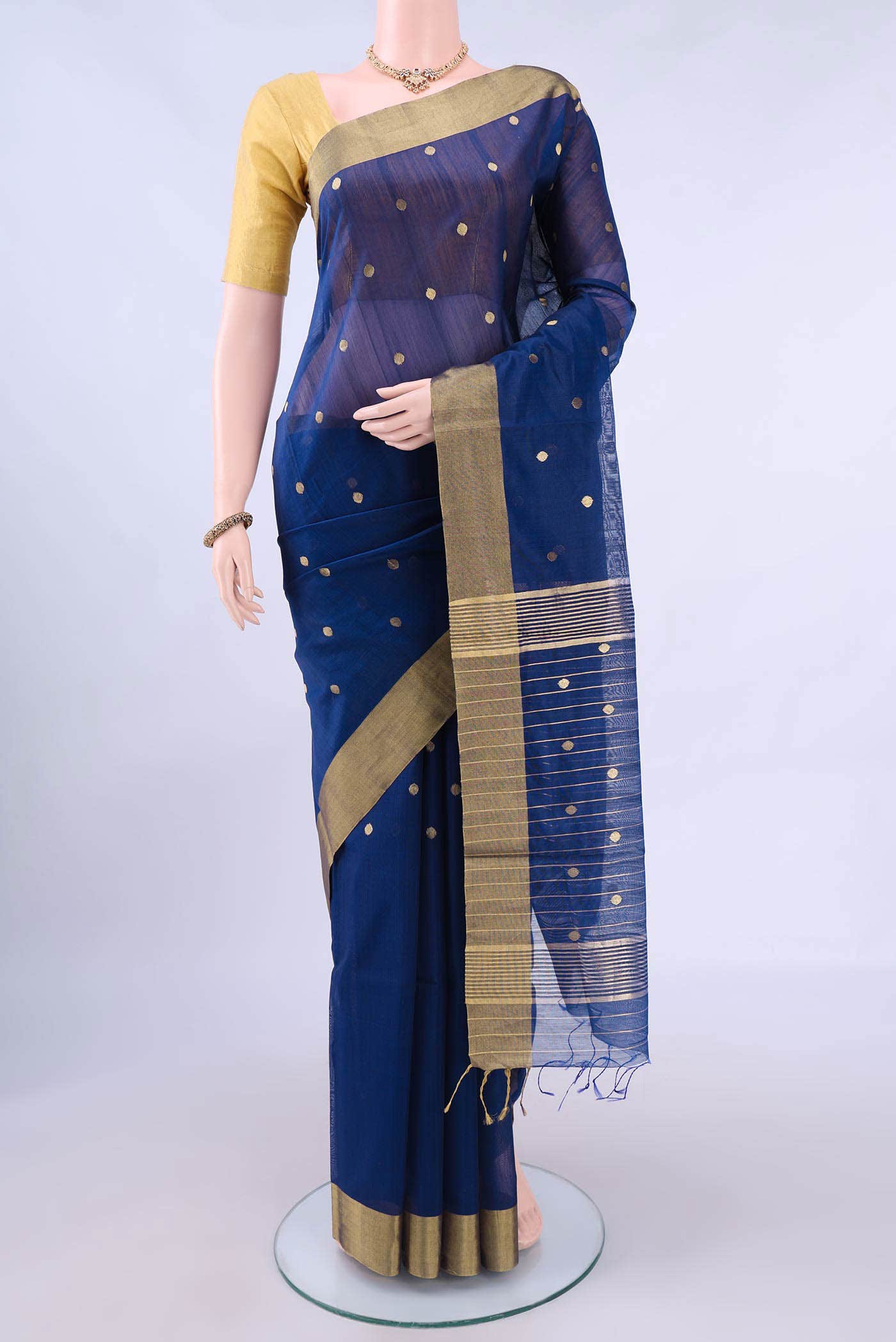 Blue MP Tussar Saree