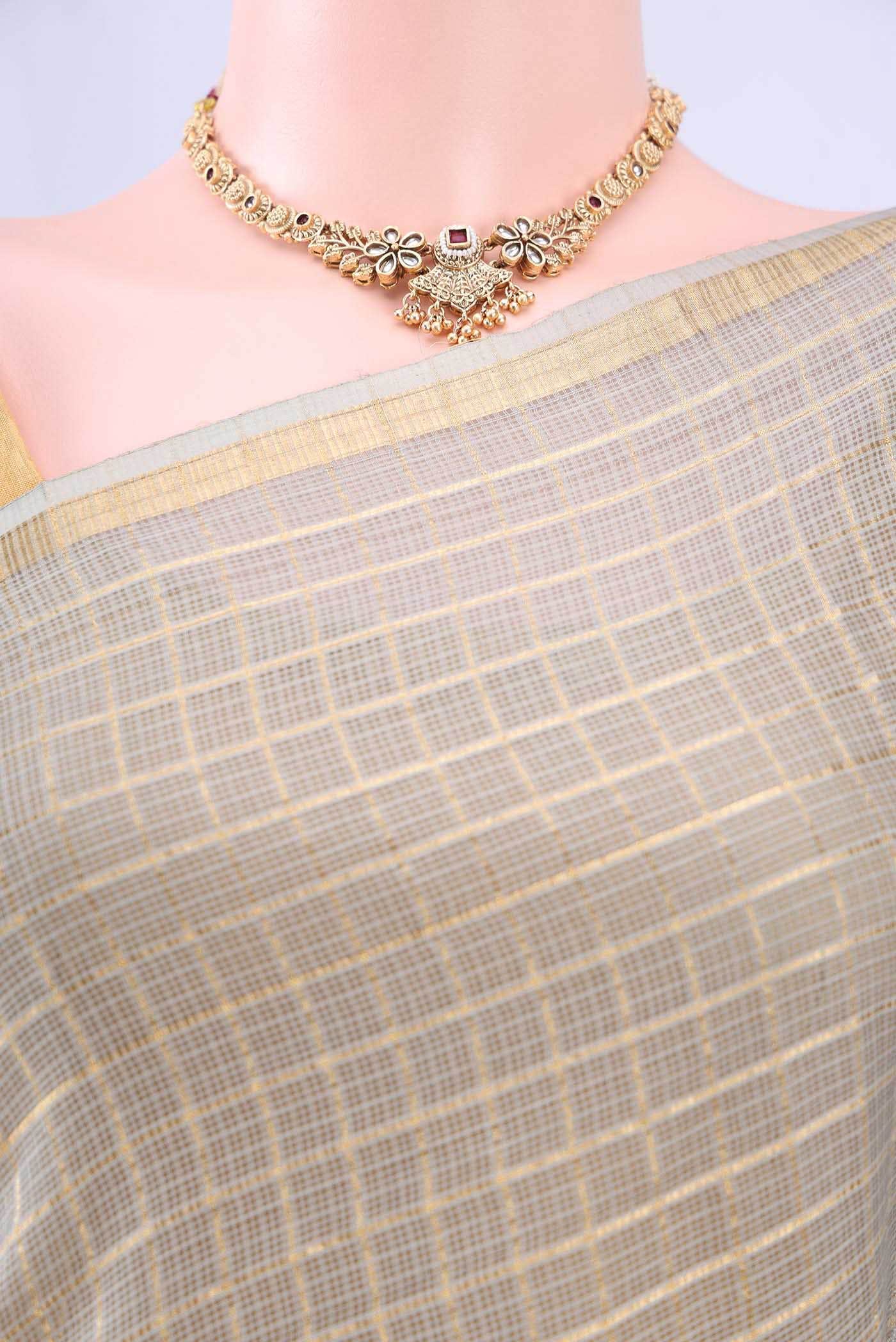 Grey MP Tussar Saree