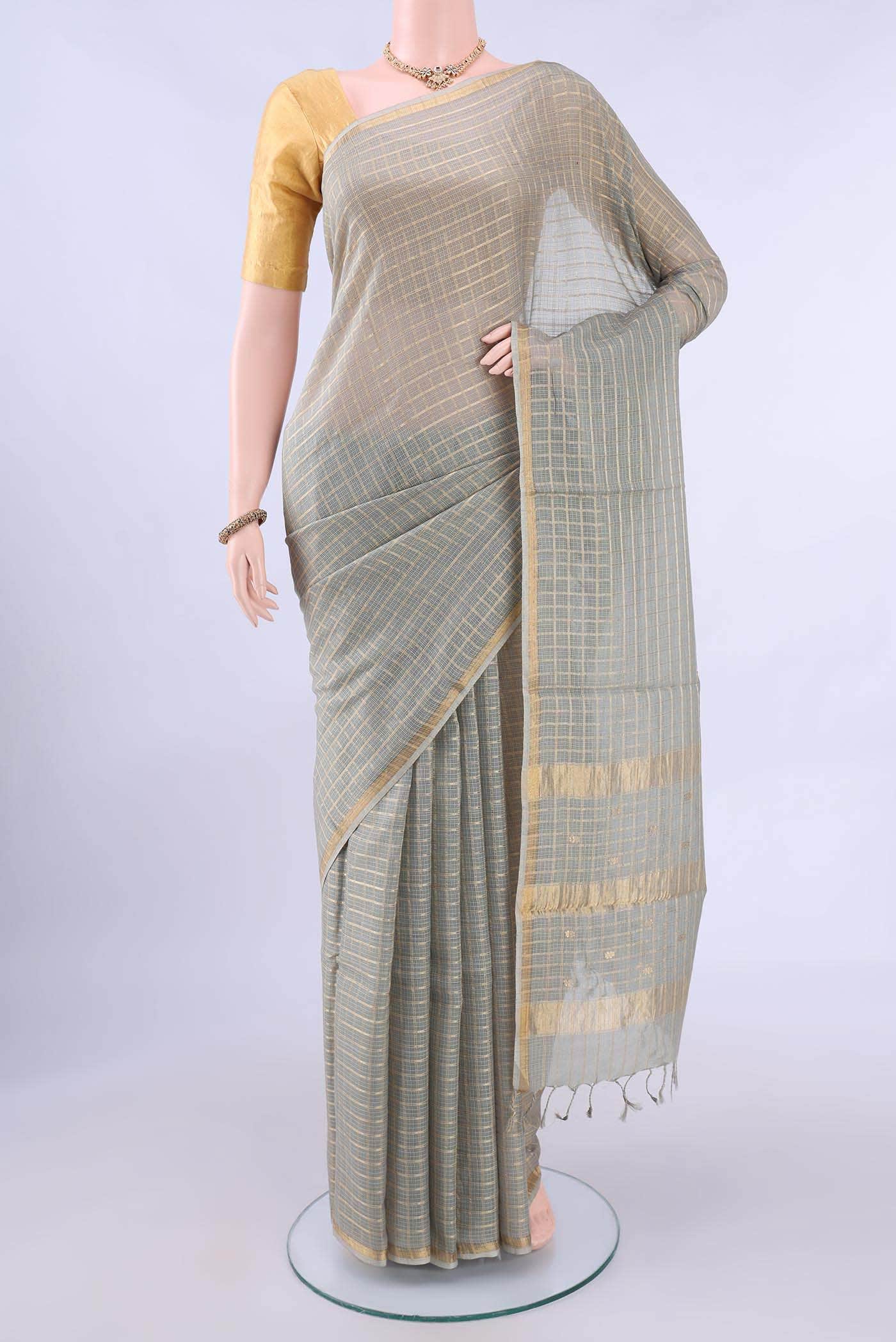 Grey MP Tussar Saree