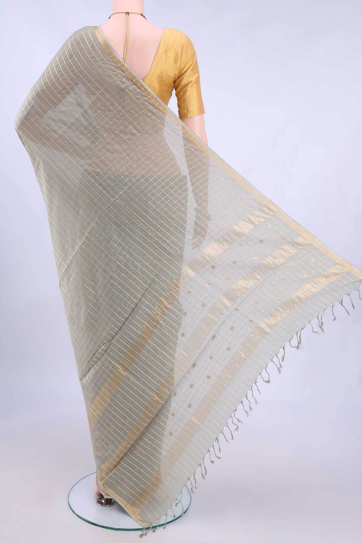 Grey MP Tussar Saree